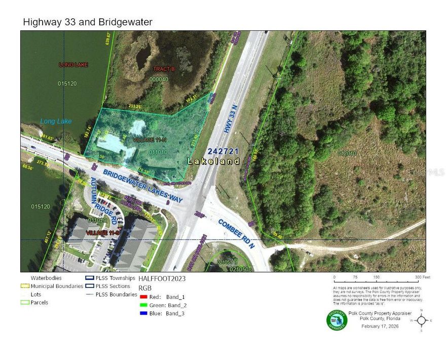 Great opportunity to purchase a commercially zoned property at a traffic light intersection.  Neighborhood commercial zoning allows for most retail.
Fantastic location, less than 1 mile from Interstate 4. Over 2.0 million sq ft of Industrial building in the immediate area. Located at the entrance to the  Bridgewater Lakes development. Over 900 single family homes and 600 Luxury apartments within short walking distance.