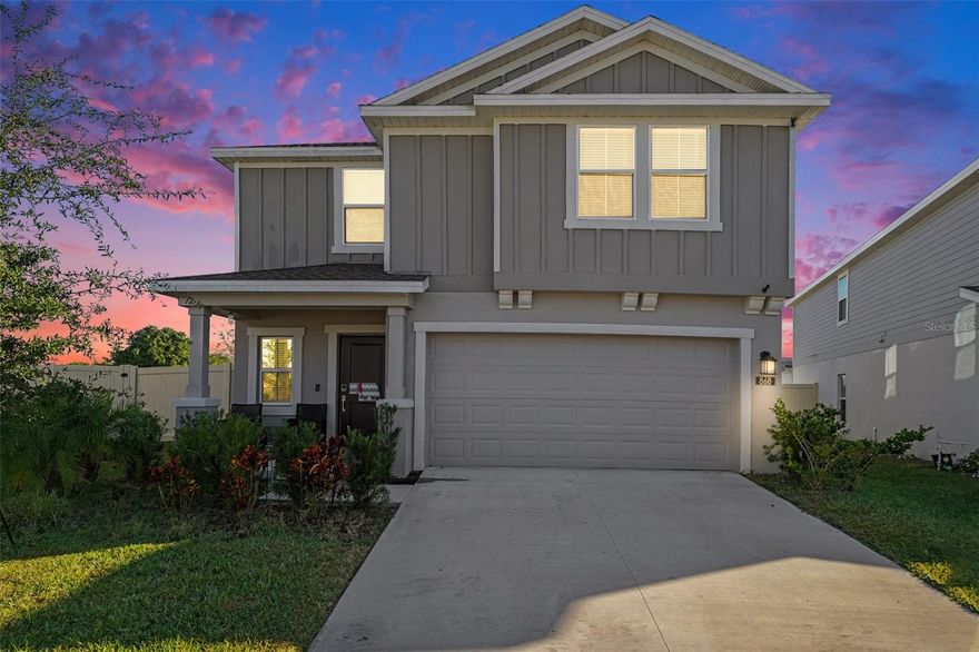 NOTICE: Property is equipped with audio and/or video recording devices. Cameras are present in the home. | This property offers the largest yard in the community!!!
This is where comfort meets sophistication in a home that feels brand new because it practically is. Welcome to 868 Timberland Drive, a five bedroom, two and a half bath residence offering over 2,500 square feet of beautifully designed living space. Built in 2023 and packed with upscale features, this home blends modern living with timeless style and effortless function.

Step inside and feel the openness from the moment you enter. The main level showcases a spacious great room, perfect for both entertaining and relaxing. Just beyond, the dining area is thoughtfully positioned for family meals or friendly gatherings, while the kitchen steals the show. Designed to be the heart of the home, it features a large island, sleek solid surface counters, and a full suite of premium appliances including a dishwasher, refrigerator, microwave, range, and freezer. Ceramic tile flooring and an open concept design make this kitchen both beautiful and functional.

Every detail has been chosen to enhance comfort and convenience. Thermal windows bring in natural light while keeping temperatures comfortable. An energy efficient thermostat and a built in pest guard system add peace of mind. A separate laundry room and partial furnishings complete the experience of effortless everyday living.

Upstairs, the private spaces begin. The primary suite offers a quiet retreat with a generous layout and a walk-in closet that feels like a personal boutique. Four additional bedrooms provide comfortable spaces for family, guests, or work-from-home flexibility. A second floor loft adds even more versatility, ideal for a media room, playroom, or creative studio.

Outside, the charm continues. The exterior features cement siding and block construction, with a private driveway and a two-car garage offering space for storage and convenience. Vinyl fencing adds privacy while a back patio and front porch offer inviting outdoor spaces for coffee in the morning or winding down in the evening with a view of the nearby lake.

Living at Timberland Drive means enjoying more than just a beautiful home. It includes access to outstanding community amenities such as a clubhouse, fitness center, playground, tennis courts, and a sparkling pool. Wide sidewalks throughout the neighborhood invite evening strolls or morning runs. With internet included and security features already in place, everything has been considered for ease and peace of mind.

Modern systems like central air and electric heat, public water and sewer, and underground utilities are all connected and ready to serve. Blinds on the windows and durable ceramic tile in the main living areas create a polished, move-in-ready feel from the start.

868 Timberland Drive is not just a property. It is a lifestyle of comfort, function, and quiet luxury. Every room has been crafted to offer beauty and purpose. This home does not just meet expectations. It surpasses them.