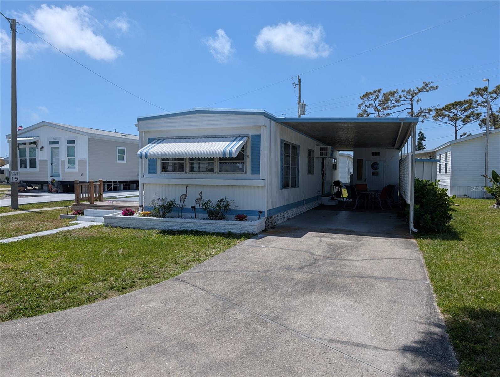 Come see this very affordable 1 bedroom/1 bath home in beautiful Colonial Manor. You own the lot and pay only very low monthly fees for lawn maintenance and recreational facilities. No trucks or motor cycles allowed.
Only a few minutes drive to down town Venice, dining, shopping, and the gorgeous beaches. Come year round or get your affordable seasonal Florida get away. Meet your friendly neighbors and spend time at the community pool.
This home comes turn-key furnished, so there is nothing to do but move in. The home is in impeccable condition, so bring your suitcase and start enjoying Florida living !