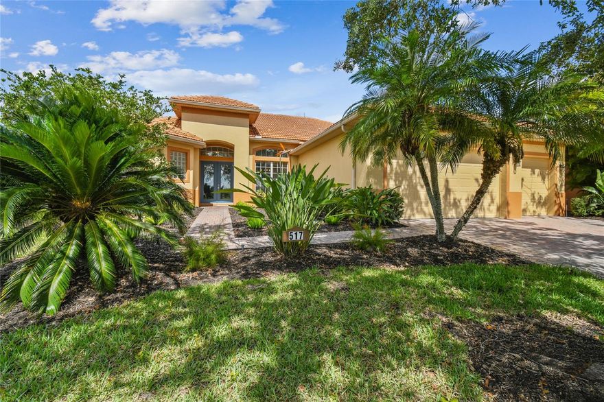 This stunning, fully REMODELED barrel tile roof Verona model offers modern touches throughout, perfectly situated across from the GOLF COURSE with serene rear WATER VIEWS and a spacious 3-CAR GARAGE.** Click on VIRTUAL TOUR link 1 to see MATTER PORT 3D VIDEO and virtually walk through this home.** Twelve-foot ceilings greet you as you enter through the elegant double glass doors, creating a  welcoming entryway. Featuring 3 bedrooms, 2.5 baths, plus a DEN, this thoughtfully designed home offers plenty of space for everyone and a layout that’s ideal for everyday living and entertaining. The open-concept kitchen is a showstopper, showcasing: 42-inch cabinetry with lower drawer pull-outs, All-NEW STAINLESS STEEL appliances, Gorgeous QUARTZ countertops, polished herringbone tile backsplash AND a newly EXTENDED BREAKFAST BAR that enhances flow and functionality. Adjacent to the kitchen, the dining room features a beautiful BAY WINDOW, creating a spacious and inviting area. Luxury vinyl plank (LVP) flooring throughout (no carpet!), CROWN MOLDING, and SMART LIGHTS and FANS  add a stylish  touch. The PRIMARY SUITE has been beautifully upgraded with raised vanities, DUAL SINKS, quartz counters, PORCELAIN TILE WALK-IN shower, and the addition of a stunning oval-shaped free-standing tub, bringing a true spa-like feel.The addition of a LINEN CABINET provides convenience and storage space. A split floor plan offers privacy, with two additional bedrooms and a full bath located on the opposite side of the home—ideal for guests. The versatile den can serve as a 4th bedroom option, office, or home gym to suit your lifestyle. ALL bathrooms, including the half bath, have been beautifully renovated with new countertops, mirrors, cabinetry, and updated hardware for a fresh, modern look. The covered and NEWLY SCREENED  lanai offers water views and lush landscaping, providing a quiet retreat to relax. Laundry room features a new UTILITY SINK. HWH replaced in 2022. HVAC replaced in 2016. WI-FI ENABLED GARAGE DOOR MOTORS. Located on a quiet CUL-DE-SAC and within easy access to the neighborhood pool, this home is truly a must-see! MOVE-IN  READY and styled to impress—don’t miss this exceptional opportunity! Solivita's amenities include: - a manicured SOFTBALL diamond & field - 36 holes of CHAMPIONSHIP GOLF that can be played by joining the Stonegate Golf Club or paying as you go - 2 STATE of the Art AMENITY centers with updated exercise equipment, yoga studio & meeting rooms - 3 restaurants - 14 HEATED POOLS - 17 PICKLEBALL courts - 9 TENNIS courts - 4 BOCCE BALL courts - 4 SHUFFLEBOARD courts - 3 HORSESHOE pits - a BILLIARDS room - miles of bike paths - 2 DOG PARKS (Small & Large Dogs) - Corn Hole - Tot Lot PLAYGROUND - COMMUNITY GARDEN - over 250 resident clubs. The HOA: - maintains the LANDSCAPING & IRRIGATION systems in the common areas as well as at individual homesites - maintains the roads throughout the community - PROVIDES SECURITY with gate guards and mobile patrols including the Polk County Sheriff - allows AUTOMATED GATE ACCESS for residents via license plate readers - provides residents with Fiber Optic Internet & TV service.***Poinciana Lakes Plaza is a MAJOR NEW SHOPPING CENTER that opened directly across from the Solivita Main Gate in Summer of 2024. It features Sprouts Grocery, TJ MAXX, Ross, Burlington, Rack Room Shoes, 5 Below, Ulta, Outback, First Watch, 5 Guys, Urgent Care, Dentist, TD Bank, Petco & Hair Cuttery PLUS MORE TO COME.***