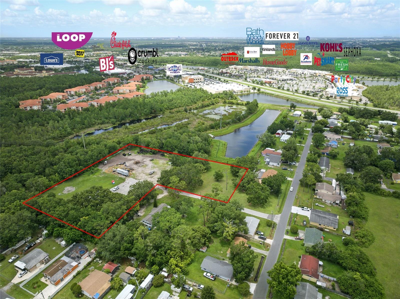 Unlock a rare opportunity to acquire an assembled 5+acre land tract located in one of Osceola County’s fastest-growing commercial corridors. This site includes three contiguous parcels improved with a residential structure (potential office use), a 1,280 SF metal warehouse/garage equipped with water and electric , and a 200 SF utility shed with electric. The property supports immediate interim use for contractors, storage, or operations, with value-add potential through redevelopment.
Zoned Agricultural Conservation (AC) with a Future Land Use designation of Urban Center, this asset is surrounded by Commercial zoning and active multifamily and commercial developments, positioning it as a strong candidate for rezoning or redevelopment. Utilities are currently connected, including electricity, water, and septic system . These existing connections reduce upfront development costs and support ongoing use or redevelopment. The flat site features level topography, and is located in FEMA Flood Zone X, minimizing development risk.
This location benefits from excellent connectivity to US-17/92, US-192, and the Florida Turnpike, with strong market fundamentals and demand drivers in place. No HOA or CDD, and ample frontage and access along Fore Lane.
Ideal for commercial or mixed-use developers, investors, or businesses seeking a strategic Central Florida footprint. Site lends itself to uses such as contractor yard, flex industrial, retail/showroom, or high-density residential (subject to entitlements).