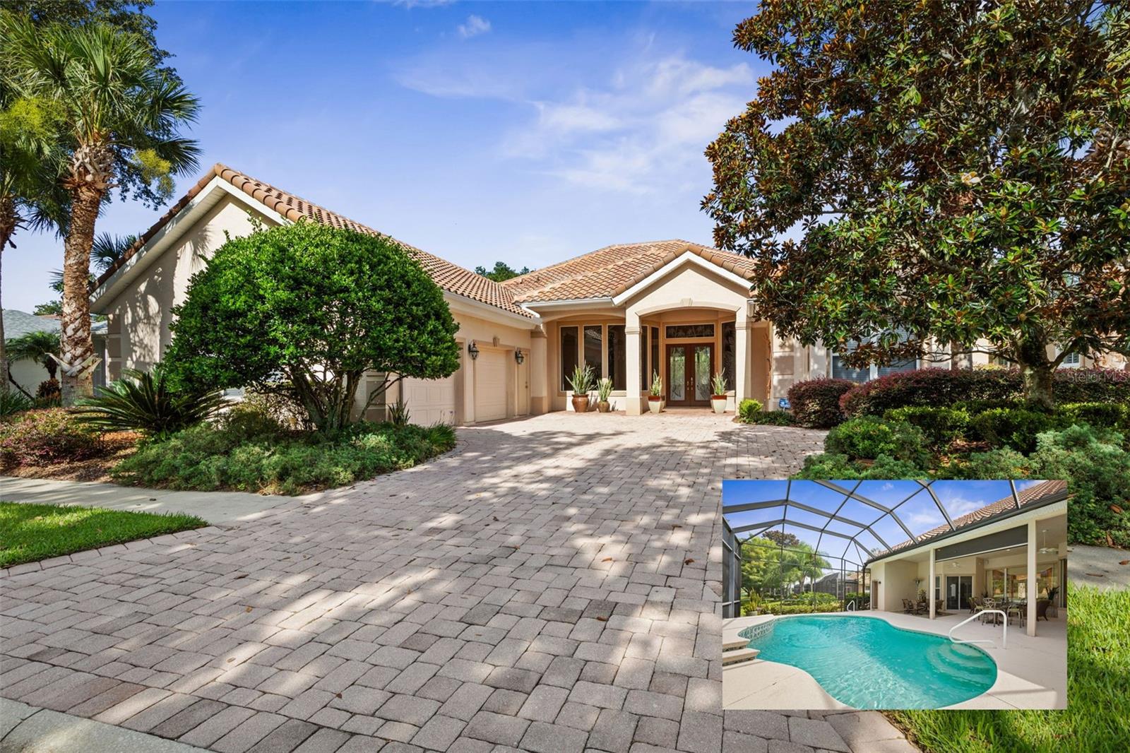 THIS HOME IS A MUST SEE!! SHOWS EVEN BETTER in PERSON. Welcome to 24 Osprey Circle—an exceptional & thoughtfully designed ICI home situated on an oversized lot with panoramic golf course and lake views in the prestigious gated community of Grand Haven. Inside, you'll love the extended great room—a spacious and inviting area perfect for entertaining or relaxing with a serene landscape just beyond the soaring windows. The heart of the home flows effortlessly into the oversized screened lanai, complete with a sparkling pool & full-size pool bath for ultimate convenience. Plenty of undercover space & a remote-controlled electric shade make this outdoor retreat ideal for enjoying Florida’s weather year-round. Located on a larger lot, this home provides more privacy and outdoor space than most in the community—all while enjoying one of the best views Grand Haven has to offer. This beautifully maintained Osprey Lakes property offers the perfect blend of luxury and comfort. The kitchen provides a walk-in pantry, grand island, solid wood cabinetry, stainless steel appliances, granite counter tops, & a dry bar perfect for cocktails or coffee. The four bedrooms & four full baths are perfectly appointed giving family & guests their own space. The art studio is a bonus room that could be converted into another bedroom, game room, office, or theatre. It's even plumbed for a 1/2 bath or wet bar. This spacious spilt floor plan could potentially accommodate a family looking for a mother-in law suite, as the guest side of the home has a door for privacy. The quality & upgraded finishes here are not to be beat. Don’t miss your chance to own this slice of paradise in Palm Coast as well as enjoy all of the wonderful amenities Grand Haven has to offer. (Check out the walk-through video online)