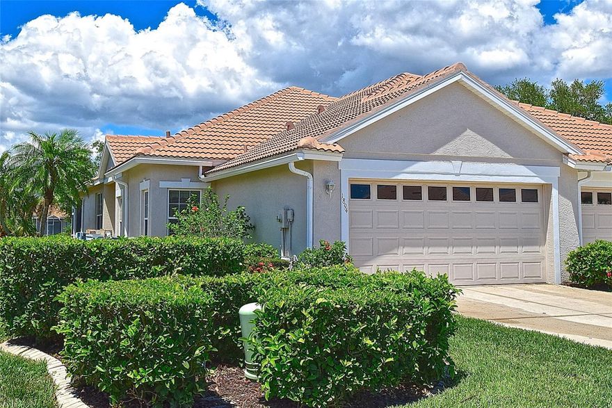 Welcome to this beautifully updated 2-bedroom, 2-bath villa in the highly sought-after Pelican Pointe Golf & Country Club community! Lovingly maintained by the original owner since its construction in 2022, this move-in ready residence showcases numerous quality upgrades and stylish finishes throughout. Recent improvements include a brand-new roof, a stunning remodeled kitchen featuring granite countertops, tile backsplash, stainless steel appliances, modern finishes, elegant crown molding, and a completely reconfigured and renovated primary bathroom designed for comfort and functionality. Relax and unwind on the screened lanai overlooking the tranquil pond views, creating the perfect Florida retreat. The home has been professionally cleaned and is truly ready for immediate enjoyment.

Enjoy maintenance-free living in one of the area’s premier golf communities, where golf membership is optional. Association fees include a social membership granting access to exceptional amenities including the clubhouse with grille room and bar, heated community pool, fitness center, tennis courts, pickleball, library, and an active social calendar. Residents also enjoy access to 27 holes of championship golf and an on-site pro shop. HOA services include lawn maintenance, roof, pest control, basic cable, and internet for added convenience and peace of mind.

Motivated seller, come experience the relaxing Florida lifestyle that Pelican Pointe Golf & Country Club has to offer today! Priced to sell, will not last long!