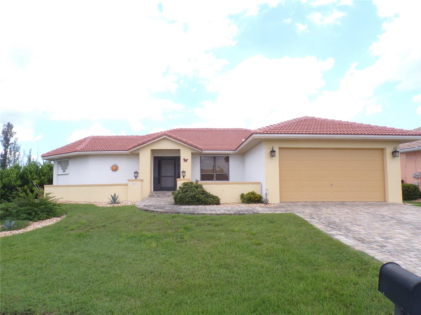 ANNUAL - FURNISHED 3/2 pool home with sailboat water on quiet cul-de-sac in sought after bird section in Punta Gorda Isles. Breathtaking views as you walk through the double stain glass doors into the formal dining room and living room. Pocket sliding glass doors open entirely to expand your entertaining space right out to covered patio and screened lanai. Master bedroom features en suite that connects to the closet of your dreams!! Jump out of bed out to the private sliders out to pool. The third bedroom doubles as an office and features a murphy bed from closet. Breakfast table overlooks pool and estuary. Newer appliances in kitchen with spacious countertops. Utility room with washer and dryer leads out to 2 car garage. Pool care and lawncare included.