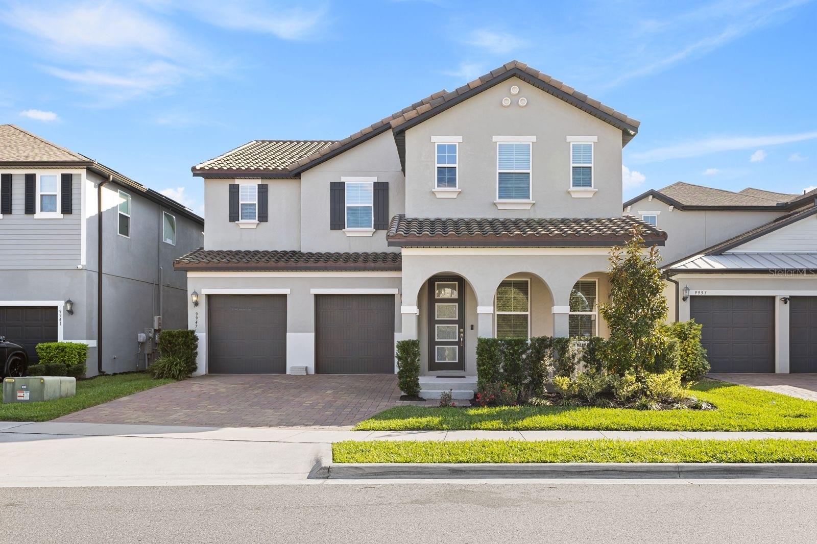 Exceptional Home in the Sought-After Watermark Community – Horizon West
Enjoy unbeatable convenience with top-rated Horizon West High School and Panther Lake Elementary just a short stroll from your front door—perfect for families seeking quality education close to home. Even better, this energy-efficient residence comes equipped with solar panels, offering significant savings on electricity bills while supporting a sustainable lifestyle.
Discover the perfect blend of elegance, comfort, and convenience in this stunning two-story home located in the highly desirable Watermark community in Horizon West. Designed to impress, this residence offers the lifestyle you've been searching for in one of Central Florida’s fastest-growing areas.
As you step inside, you're welcomed by soaring ceilings and a spacious, light-filled layout that creates an immediate sense of warmth and sophistication. Featuring 5 generously sized bedrooms and 4.5 bathrooms, this home comfortably accommodates families of all sizes. The upstairs master suite serves as a private sanctuary with a luxurious ensuite bath and walk-in closet. A versatile loft on the second floor provides extra space for a media room, play area, or additional lounge.
The heart of the home is the gourmet kitchen—complete with quartz countertops, contemporary cabinetry, a large central island, and stainless steel appliances—perfect for entertaining or enjoying family meals. Rich laminate flooring enhances the living spaces, while plush carpet in the bedrooms adds a cozy touch. Each bedroom is thoughtfully designed with built-in closets for added convenience and organization.
A dedicated office space is ideal for remote work or a quiet study area.
Outdoor living is just as inviting, with both front and rear balconies and a spacious backyard area perfect for soaking in Florida’s sunshine. A full bathroom located just off the kitchen provides easy access from the outdoor areas—ideal for hosting gatherings.
Watermark residents enjoy resort-style amenities, including a sparkling community pool, playground, tennis courts, and scenic walking trails. The location is unbeatable—schools are just minutes away, and you're close to premier dining, shopping, and entertainment. Plus, you're only a 15-minute drive to Walt Disney World!