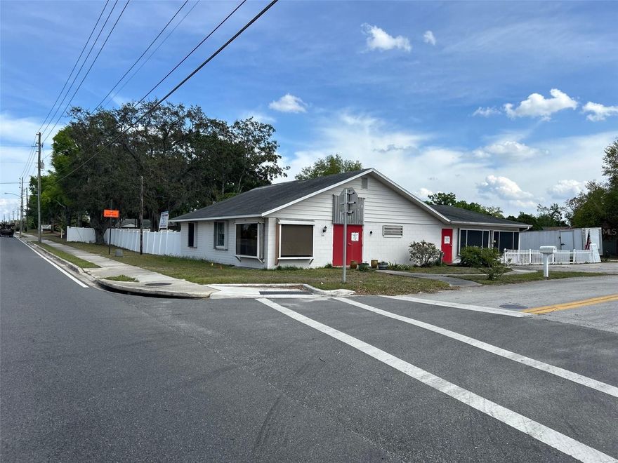Great corner location with 145 ft of frontage on busy SR 44 (South Street) in The City of Leesburg. Property is currently zoned R2 and located around commercial and residential properties. There is currently a business located on this property in which the owner resides. The main building has 2379 sq ft of heated & cooled space with 2 bedrooms & 2 baths, full kitchen, multiple offices, showroom and work area. 2nd building is a 1925 sq ft warehouse/workshop with 2 overhead doors. Over 1/2 acre with plenty of parking.