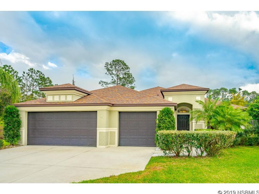 SPACIOUS Mercedes built pool home on the lake in beautiful Tuscany Woods. Your new home has a new roof (Jan 2019) as well as new front and master bath windows. This home offers a salt water pool with jets, solar panels and a security gate already in place. Lucky for you there's a preserve on the east side, not to be built on, to offer additional privacy. The 3-car garage offers plenty of space for cars and toys. Easy access to the beaches, rivers, schools, hospitals and restaurants not to mention Tanger Outlet! Is this your next home? (Washer/Dryer DO NOT CONVEY but are negotiable) ;Water: City