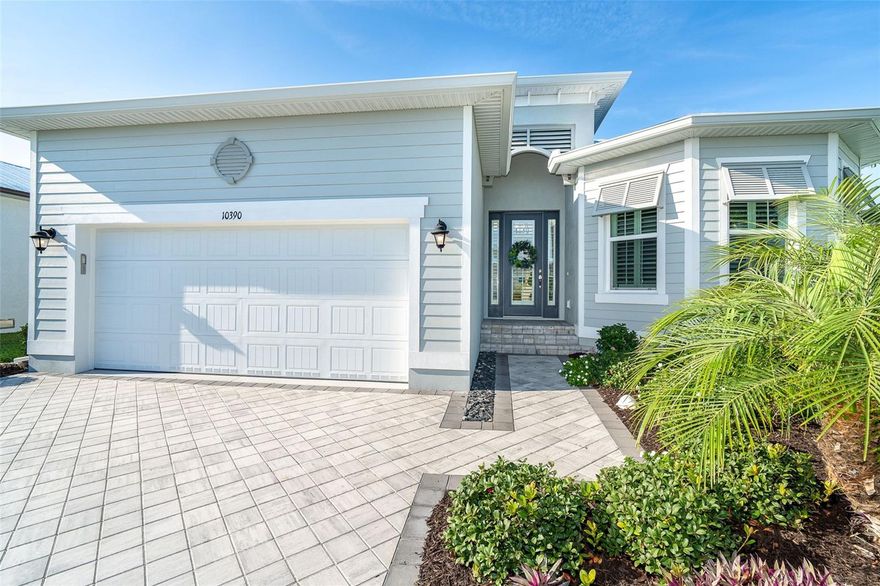 Welcome to this beautiful turnkey-furnished 3-bedroom, 2-bath home in the highly desirable gated community of Coral Caye in Placida, Florida. This exquisitely finished residence features tile flooring throughout, high-impact doors and windows, and an additional electric storm screen on the lanai for peace of mind and ease of use.
Designed with both style and functionality in mind, the home boasts a large open floor plan centered around a bright white kitchen with upgraded appliances, range hood, wine refrigerator, quartz countertops, upgraded cabinetry, and a spacious entertaining island perfect for gatherings.
The large master suite offers a luxurious retreat complete with two walk-in closets and an elegant ensuite featuring a double vanity, walk-in shower, and private water closet. A split floor plan ensures comfort and privacy for guests. Additional highlights include a large walk-in pantry with custom shelving and a spacious laundry room with utility sink.
Step outside to the expansive screened-in lanai, where a sparkling saltwater pool, grilling area, and breathtaking sunset views create the ultimate Florida outdoor oasis.
This home is offered turnkey furnished, and the décor is truly stunning—featuring high-end furniture, accessories, and artwork. A generator, beach chairs, and pool floats are also included for immediate enjoyment.
Coral Caye offers resort-style amenities with low HOA fees, including a beautiful clubhouse, community pool, pickleball courts, fitness center, and maintenance-free living with lawn care and reclaimed irrigation included. Ideally situated for those who enjoy biking, kayaking, boating, fishing, golfing, or simply relaxing on nearby pristine beaches.  Located right off the island of Boca Grande brings many opportunities for dining, shopping and beaches.
Don’t miss this exceptional opportunity—schedule your private showing today and experience this coastal gem for yourself!