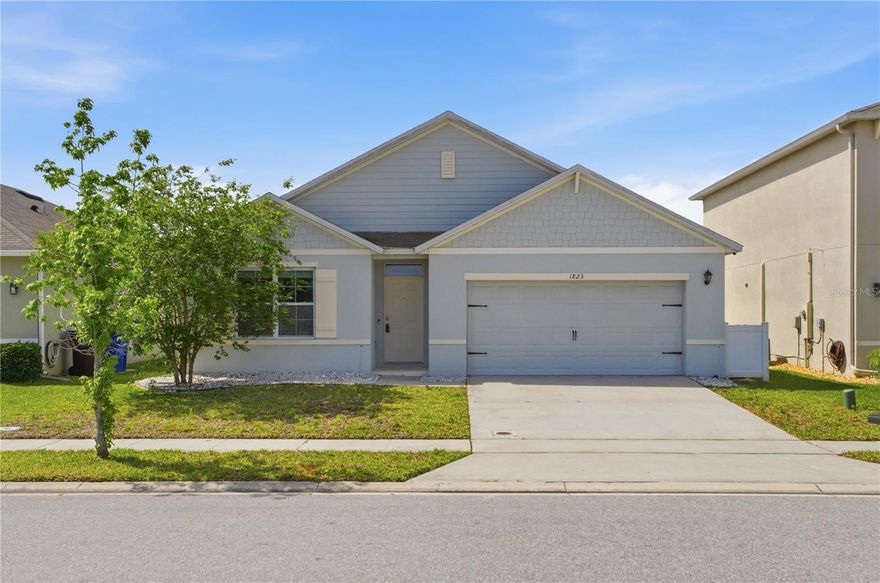 Step into this modern Saint Cloud home, built in 2019 and ready for its new owner. A wide and welcoming hallway opens into an expansive great room, where the bright, open-concept layout is perfect for entertaining and family gatherings. The beautiful kitchen sits at the heart of the home, adjacent to the dining and living areas, allowing for easy interaction with family and guests. An abundance of natural light streams through the windows, creating a warm and inviting ambiance.

The split floor plan offers maximum privacy. The spacious primary suite, tucked away at the rear of the home, easily accommodates a king-size bed and multiple dressers. Its en-suite bathroom features a dual vanity, a stand-up shower, a large walk-in closet, and a separate linen closet for ample storage. At the front of the home, three additional bedrooms provide flexibility for family, guests, or a home office, sharing a well-appointed hall bath. A convenient indoor laundry room and access to the two-car garage complete the layout.

Step outside to the generous backyard with plenty of space to run and play. The covered porch is the perfect spot to relax and enjoy the fresh air, rain or shine.

Nestled in the desirable Canopy Walk community, this home offers unparalleled convenience. You are just minutes from the Florida Turnpike, have quick access to Lake Nona's Medical City, Orlando International Airport (MCO), Downtown Orlando, Kissimmee, and world-class attractions like Disney Springs.

This is more than a home. It is a long-term investment in a fantastic lifestyle. Do not miss this opportunity and schedule your private showing today.
