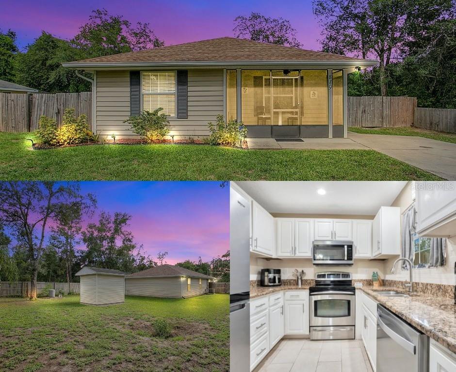 Welcome to the sweetest home in Orange City! This stunning 3 bedroom, 2 bath home is fully renovated, move-in ready, and priced under 300k - a rare find in today’s market. All the big-ticket items have been taken care of for you: Roof 2021, HVAC 2021, Water Heater 2021, and Septic pumped in 2023. Tucked away in a quiet neighborhood but just a short walk to A-rated University High School, this home offers the perfect blend of peace, convenience, and location. Step inside to find stylish laminate flooring throughout, beautifully tiled bathrooms, and a custom hickory wood kitchen equipped with high-end appliances. The oversized, fully fenced backyard is ready for whatever you dream up - add a pool, park your RV or boat, or just enjoy the wide-open space. A large utility shed provides the perfect spot for tools and extra storage. Between the upgrades, location, and lot size, this home checks every box. Don’t miss your chance to own one of the best values in Orange City.
