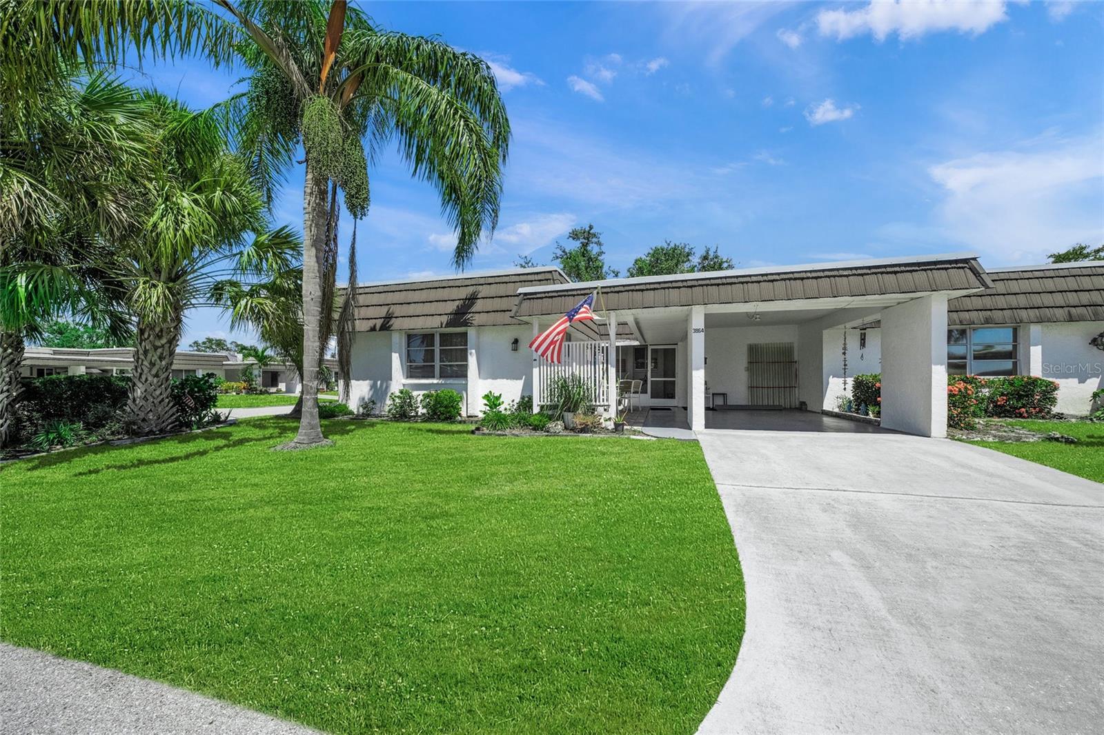 Idyllic LOCATION near downtown Sarasota shops, restaurants, and waterfront! Next to Bobby Jones (Public) Golf Course! Welcome to your FURNISHED, 55+, villa home in Glen Oaks Ridge! Convenient to everything, yet tucked into a tranquil community. This delightful, MAINTENANCE FREE, END UNIT has a sunny disposition- it is private and full of charm! Features include plenty of natural light and storage space, 2 generously sized bedrooms and 2 bathrooms. The owners bedroom has an ensuite bathroom with walk in shower and walk in closet. Hard flooring throughout- luxury vinyl in main areas and tile in bathrooms. The tiled sun room can be used as you wish- for dining, office, extra living space. Fees include cable, water, sewer, trash, reserves fund, grounds and pool maintenance- making for easy living! Air conditioned laundry/ storage room. The shaded patio and carport ensure comfort and convenience. A short drive to nearby SRQ Airport makes it simple to travel or welcome family and friends. Sarasota's known for it's top rated beaches and vibrant arts scene- take in shows, enjoy festivals,farmers markets and year round outdoor activities! Don't miss this one, schedule your showing before it's gone!