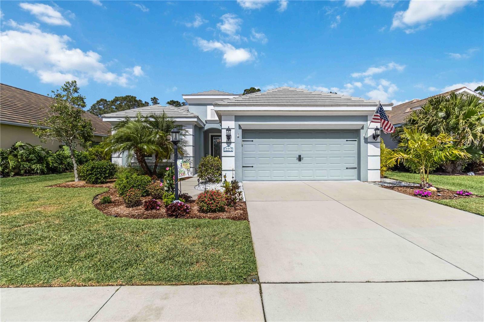 AMAZING POOL & SPA! Tropical Escape within an Award Winning Gated Community! 3 Bedrooms, Den/Office, 2 Bathrooms built in 2017. Heated (Gas), Saltwater pool (26 x 12) and oversize spa (7x7) are only a few years old! This home sits on a private conservation lot so you are surrounded by nature. The lot offers plenty of backyard space in addition to the lanai. Paver stone lanai has plenty of room for TV watching, sun bathing & dining. StormSmart remote controlled hurricane shutter makes closing off the patio easy. New features: Remote controlled lights on the lanai, Custom glass insert in front door, Landscaping, Fireplace wall, Light Fixtures, Closet systems, and Rain Shower faucets in Primary Bedroom. Nearly new features: Shaker wood trim to all windows, blinds, ceiling fans. Eat in kitchen has a GAS oven/range, SS appliances, Bosch dishwasher, QUARTZ counters & tile backsplash, wood cabinetry w/undermount lighting & pantry. Dining room has a tray ceiling w/new light fixture. Den/Office w/french doors. The two guest bedrooms are split from the Primary and has a barn door for added privacy. Guest bath with tile shower/tub combo. Primary bedroom has tray ceiling and an awesome view of the pool and lanai. Dual closets, one Walk In, have new closet systems installed. Dual sinks, Tile shower w/rain shower & pull down faucets. Grand Palm has 26+ miles of trails, 3 community pools, 2 spas, fitness center, clubhouse, playground, Splash Pad, Kayak launch & storage, Pickleball, Tennis, Basketball, Sand Volleyball, lakes and fishing (Don't miss Adventure Island)! Golf cart Friendly! Wellen Park is just around the corner. Take in a baseball game, stop by the farmer's market, enjoy one of the many restaurants and shopping. Historic downtown Venice and Venice Beach is only 9 miles away. Stay in for your own Tropical Escape our venture out to the many fun & interesting places that Venice provides. One of the few gated areas near Wellen Park that are in Unincorporated Sarasota County, which means much lower property taxes! POSSIBLE Turn Key with most furniture (almost all brand new) included.