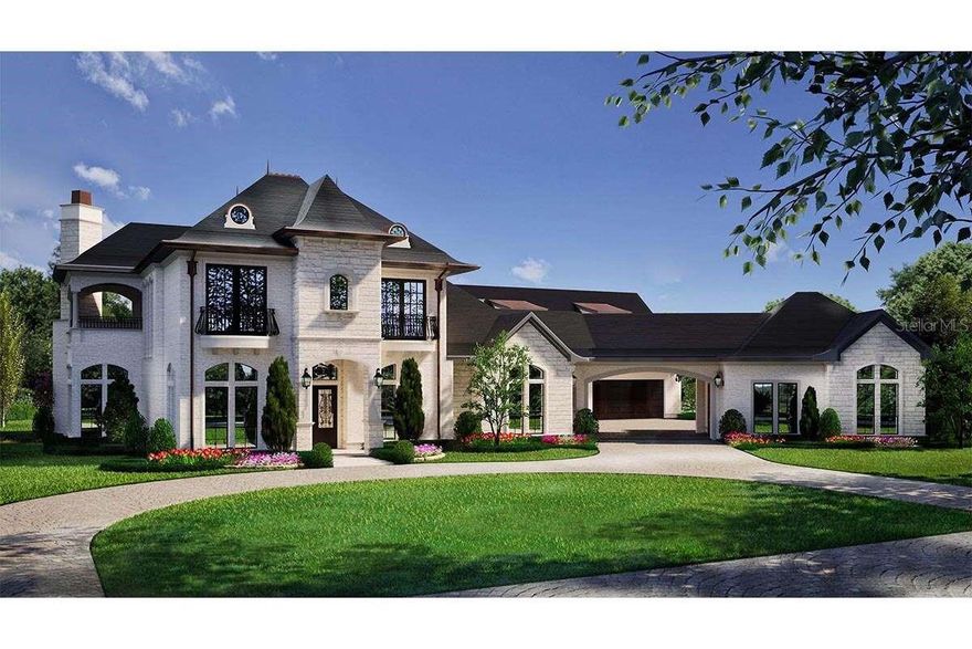 Pre-Construction. To be built. This French Country house plan features 5 bedrooms, 5 bathrooms, and a 7-car garage sits on almost an acre of land. It is available for construction, allowing buyers to select their finishes. The drawings can also be customized.Enjoy no CDD fees! Choose from various pool package options, and rest assured with great rated schools nearby. Conveniently located just 5 minutes to the Suncoast Parkway, 15 minutes to the airport, 20 minutes to downtown, and only 1.5 miles to Citrus Mall and 15 minutes to Tampa International Mall.