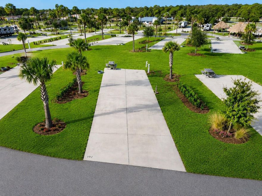 PRICE IMPROVEMENT! Discover the opportunity to own a premium RV lot in the highly sought-after Resort at Canopy Oaks, a professionally designed luxury RV resort spanning approximately 435 acres in the heart of Central Florida. Whether you're looking for a personal getaway, seasonal retreat, or an investment opportunity, this property offers flexibility and resort-style living in a beautifully maintained setting.

This spacious RV site features a concrete pad with full utility hookups including 20/30/50-amp electric service. Owners may personalize the lot with approved improvements such as landscaping, pavers, outdoor living areas, and other enhancements in accordance with resort guidelines.

Residents and guests enjoy access to an impressive selection of amenities including a resort-style pool and spa, clubhouse, tiki bar, pickleball courts, café/deli, general store, fishing pond, pet walking areas, scheduled community activities, and Wi-Fi throughout the resort. Owners also enjoy access to the neighboring ILE Golf Course.

The quarterly association fee includes water, sewer, trash, electric, Wi-Fi, and landscape maintenance, offering convenient low-maintenance ownership. Cable service is available in common areas. Owners are responsible for applicable property taxes.

Optional participation in the on-site rental management program may be available, subject to resort policies and availability. Buyers are encouraged to independently verify all rental policies, restrictions, lot use requirements, and management program details directly with the resort.