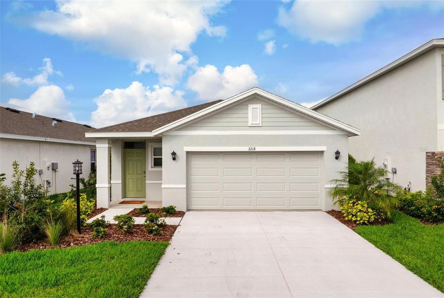 Welcome to this beautiful brand new 4-bedroom, 2-bath home offering 1,665 sq ft of modern living space located in the highly desirable Star Farms community in Lakewood Ranch. This thoughtfully designed home features an open floor plan, perfect for comfortable everyday living and entertaining. The spacious kitchen flows seamlessly into the living and dining areas and includes modern cabinetry, stainless steel appliances, and ample counter space, creating a welcoming heart of the home. Large windows allow natural light to fill the space, giving the home a fresh and airy feel. The primary suite offers a private retreat with a generous walk-in closet and a well-appointed ensuite bathroom, while three additional bedrooms provide flexibility for family, guests, or a home office. Living in Star Farms at Lakewood Ranch means enjoying access to resort-style amenities, including multiple community pools, a state-of-the-art fitness center, clubhouse, playgrounds, sports courts, and miles of scenic walking and biking trails. The community is designed with an active lifestyle in mind and offers gathering spaces for residents to relax and connect. Conveniently located near top-rated schools, shopping, dining, and entertainment, this home provides easy access to everything that makes Lakewood ranch so desirable, while still maintaining a peaceful neighborhood setting. Come and enjoy the comfort of a brand-new home combined with the lifestyle and amenities of one of Lakewood Ranch’s newest and most exciting communities.