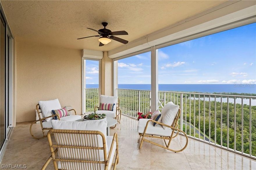 Welcome to paradise in Naples, Florida, where luxury living meets breathtaking Gulf of Mexico views in this exquisite 16th-floor end unit condo at Cap Ferrat in Pelican Bay. Boasting 3 bedrooms, 3 bathrooms, and a sprawling 3050 square feet of refined living space, this exceptional property offers an unparalleled level of comfort and sophistication. From the moment you step inside, you'll be captivated by the panoramic vistas that greet you from nearly every angle, showcasing the pristine beauty of the Gulf. Thoughtfully renovated with meticulous attention to detail, this home is a showcase of modern elegance. The kitchen is ideal for entertaining, featuring a center island adorned with Vetrazzo reclaimed glass countertops, built-in banquet seating, and top-of-the-line appliances. The flooring, accented with stainless steel insets, adds a touch of contemporary flair. The primary suite is a serene retreat, offering sweeping views, walk-in dual closets, and a spa-like ensuite bath adorned with luxurious cabinetry and Symphony countertops. With two additional well-appointed bedrooms and updated bathrooms, there's ample space you and your guests to relax in style. In addition to the allure of this stunning residence, residents of Cap Ferrat enjoy access to a wealth of resort-style amenities, including a beautiful pool, fitness center, library, billiards room, and private tennis courts. Plus, with the added security of a 24-hour staffed front desk and gated entrance, peace of mind is always assured. As if that weren't enough, this property comes with three assigned parking spaces for added convenience. And for those seeking the ultimate in luxury living, the opportunity to purchase a pool cabana is available for an additional $200,000. Located within the enclave of Crown Colony within Pelican Bay, this residence offers the best of both worlds – exclusive privacy and access to Pelican Bay's world-class amenities, including pristine beaches, championship golf courses, and upscale dining and shopping options. Don't miss your chance to experience the pinnacle of coastal living in Naples – schedule your showing today and make this exceptional property your own.