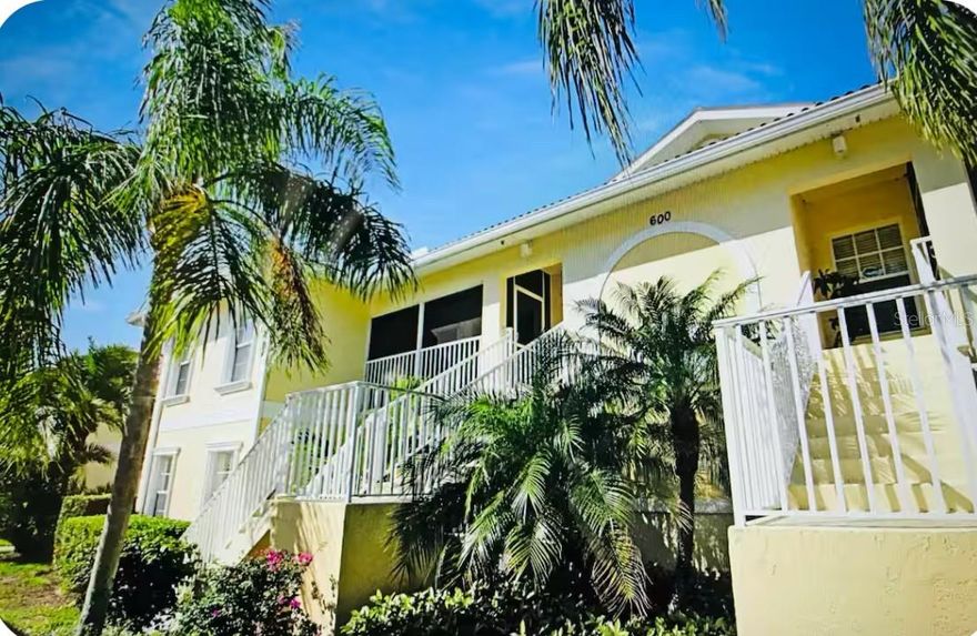 Lovely 2nd FLOOR condo with high ceilings, walk-in closets, large pantry, private guest quarters with bath, 1-car detached garage and screened front porch! Lovingly maintained condo with open floor-plan, lots of privacy, & ambiance. Front porch is great place to talk with neighbors or just relax. Flexible  floor plan  allowing multiple uses of rooms as a den, , living room, large dining area- possibilities are endless. Guest bedroom offers privacy with bath nearby.  Amazing storage with 2 WALK-IN CLOSETS & large pantry. Upgraded A/C system.  Mirabella’s location makes for an easy drive or walk to shopping, dining, social activities, and healthcare. Super friendly community is located just minutes to historic downtown Venice, shimmering Gulf waters,  and easy access to I-75 or US41. NO CDD FEES.