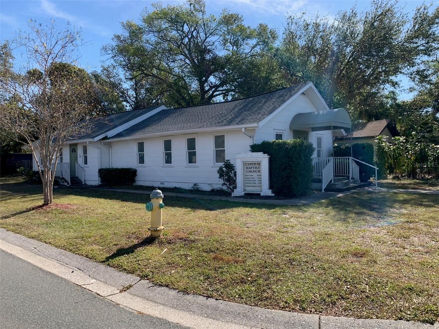 Church building situated on a single corner lot (50x125) in a residential neighborhood with new homes being constructed nearby. Building has structural issues and is to be purchased as a "tear down" for residential building purposes only.