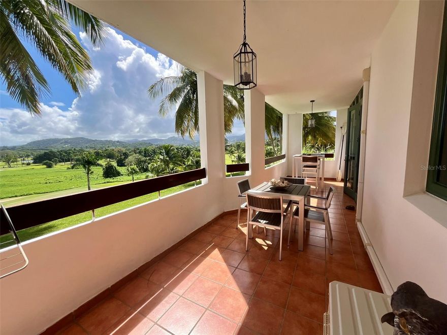 This ground level villa, with direct access to tropical serenity, is now available to you. Featuring a private terrace with spectacular golf course views, its open-concept layout seamlessly blends the living, dining, and chef-style kitchen areas — all bathed in natural light and designed for relaxing or entertaining. The villa offers 2 spacious bedrooms, each with its own en-suite bathroom, providing comfort and privacy.  Live within a gated oasis offering 24/7 security, pristine swimming pools, beach access, and full Wyndham resort amenities. Just minutes from El Yunque rainforest, shopping, and the airport, here luxury meets nature in a secure, tranquil retreat.  Now $3,000 / month * 6- or 12-month lease available.