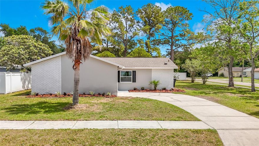 Must see this great opportunity in the heart of Carrollwood! This beautifully renovated 3 bedroom, 2 bathroom home with a 1 car garage sits on a spacious oversized quarter-acre (.25) corner lot in a quiet, established neighborhood. Completely remodeled from top to bottom, this home offers peace of mind with a brand-new roof, newer windows, and extensive modern upgrades throughout. The stunning new kitchen features all new stainless steel appliances, new counter tops, new sink, fixtures and updated lighting. Fresh interior and exterior paint, brand-new flooring, and fully renovated bathrooms showcase meticulous attention to detail, including new tile, fixtures, sinks, toilets, and tub. Additional upgrades include recessed lighting and a thoughtful split-bedroom floor plan designed for comfort and privacy. Enjoy Florida living with a screened lanai overlooking the large backyard, perfect for relaxing or entertaining. Ideally located with quick access to the Veterans Expressway, shopping, restaurants, the mall, and nearby schools, this home offers both convenience and a true sense of community. Move in ready and absolutely adorable!