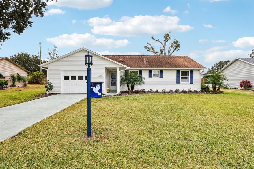 Life feels easier and more peaceful in this 2-bedroom, 2-bath home set within a quiet 55+ community, where a soft coastal, beach-inspired vibe creates an atmosphere of pure relaxation. Inside, light-filled spaces are enhanced by fresh paint and new flooring, giving the home a calm, airy feel that instantly soothes. The kitchen is simple and serene with a clean, new range, and the fairly new washer and dryer add everyday convenience without effort. A 2017 roof and whole-home surge protection provide peace of mind, allowing you to truly unwind.
Outdoors, new landscaping and a new fence create a private, tranquil setting—perfect for slow mornings, quiet afternoons, or enjoying the gentle evening air. Move-in ready and thoughtfully updated, this home is designed for relaxed, low-maintenance living, offering the comfort of a coastal retreat and the ease of an active adult community.
