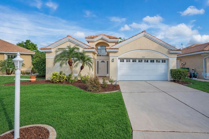 Welcome to your private Florida oasis in the highly sought-after gated community of Oyster Creek! This beautifully updated 3-bedroom, 3-bathroom pool home offers over 2,100 square feet of living space, thoughtfully designed for both comfort and entertaining. Enjoy peace of mind with major upgrades already completed, including a new tile roof (2023), newer HVAC (2020), water heater (2022), and updated pool equipment (heater 2024, pump 2023). Inside, the home has been refreshed with luxury vinyl plank flooring, quartz countertops and modern updates throughout.

Enjoy privacy with this homes rare courtyard-style layout, where your private heated pool and spa are tucked inside the home, creating a secluded retreat perfect for relaxing or hosting guests, along with an outdoor bar set-up for hosting. Adding even more flexibility, the property includes a detached 1 bed / 1 bath guest suite - ideal for visitors, multi-generational living, or potential rental income.

Situated on a quiet cul-de-sac, the property also offers golf course views, allowing you to enjoy serene green space right from your backyard. Oyster Creek is a maintenance-free, gated golf course community with optional membership, a manned guard gate, and golf cart-friendly streets. Located just minutes from shopping, dining, medical facilities, and the beautiful beaches of Manasota Key, this home offers the perfect blend of privacy, convenience, and lifestyle. This is a rare opportunity to own one of the most unique floor plans in the neighborhood- don’t miss it!
