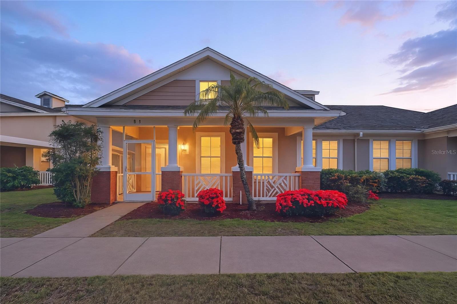 Welcome home to resort style living in MiraBay-Southern Hillsborough County's Premier Waterfront Community! This large (1960 square feet) Standard Pacific Meridian villa home is located on a quiet street with a wooded front view. Three bedrooms (split floor plan) with a luxurious master suite which includes a garden tub and separate shower, dual vanities, large walk-in closet and coffered, tray ceiling with triple sliding door access to the screened, rear Lanai. Two separate bedrooms share a second full bath. This home also features a formal dining room, a formal sitting area/den in addition to a large (open) great room/kitchen combination area with bar seating and an informal dinette. Tile flooring in great room/formal dining/formal sitting and all wet areas; fresh interior paint June 2025, new refrigerator June 2025, new dishwasher June 2025, new HVAC June 2025. MiraBay features a resort pool, cafe, fitness center, Community Building which hosts numerous club activities/events, an after school and summer camp program, multiple playgrounds, (lighted) tennis, basketball and pickleball courts.