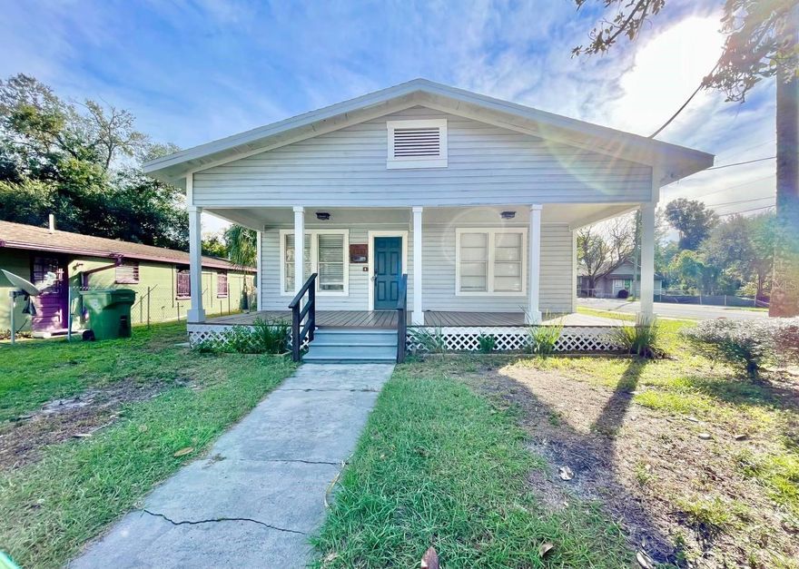 Step into the allure of a bygone era with this lovingly restored 1923 home near Ybor City on a large corner lot. Meticulously remodeled, this two-bedroom, one-bathroom residence seamlessly combines historic charm with modern conveniences. Be greeted by the inviting open wooden porch, a perfect spot to savor the Florida breeze and immerse yourself in the character of this vintage gem. Inside, discover the timeless appeal of wood laminate flooring, creating a warm and inviting atmosphere throughout the home. The updated kitchen is a culinary masterpiece, featuring stone countertops, a tiled backsplash, a large island, and stainless-steel appliances creating a perfect blend of style and functionality. Modern living meets historical authenticity with original wood-planked ceilings in both bedrooms, adding a touch of nostalgia to the contemporary ambiance. The bathroom is a sanctuary of modern design, boasting a stylish vanity and a tiled shower/tub combo. Convenience meets style with a stacked washer and dryer included, making laundry a breeze. Step outside to the fenced backyard, a private haven with a large storage/garage shed - an ideal space for hobbies or extra storage. This Ybor City gem isn't just a home; it's a living testament to Tampa's rich history. This home is conveniently located just 2 miles from Central Ybor, 4 miles to Sparkman's Wharf, Downtown Tampa, and the University of Tampa, is a 15-minute drive to Tampa International Airport, a 20-minute drive to the University of South Florida, and offers easy access to I-275 and I-4, making commuting throughout the Tampa Bay area and beyond a breeze. In addition to the advertised base rent, all residents are enrolled in the Resident Benefits Package (RBP) for $50.00/month which includes HVAC air filter delivery, credit building to help boost your credit score with timely rent payments, utility concierge service making utility connection a breeze during your move-in, and much more! More details upon application. Pets are welcome at the owner's discretion - two pets, 55lb max. This home is occupied and available starting April 23rd! Virtual Video: https://youtu.be/MFLhFg7JXKA