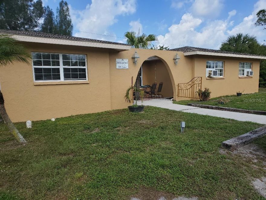 One or more photo(s) has been virtually staged. Looking for something affordable and short term? If so, this would suit you well. You may lease on either a month to month basis or something more long term. Flexible terms. This studio unit is located in walking distance of the healing Warm Mineral Springs. Enclosed, private porch adds to your personal space. Great area to relax in the evening. The studio provides a living area/bedroom space, kitchenette and bathroom. Perfect in it's simplicity. Electric, water, garbage and lawn care are included in rent. Month to month is $1150 monthly and a 12 month lease is $1050 monthly.