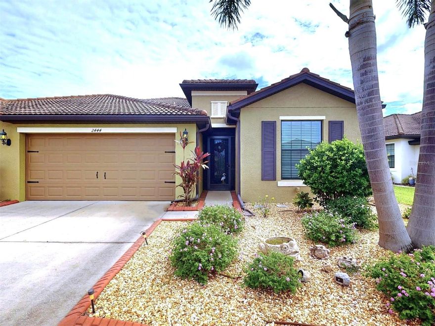 This FURNISHED, waterfront villa featuring 2 bdr 2 bath + den/office is situated within the serene & prestigious 55+ gated community of Cypress Falls! This meticulously kept property has over 1,500 square feet of well-designed living space & is nestled against a backdrop of shimmering water views, offering a sense of privacy & tranquility & epitomizes the very essence of luxury & tranquility. As you step through the beautiful leaded front door, you're immediately greeted by an open-concept layout that is bathed in natural light, creating an inviting atmosphere that feels both spacious & intimate. The living area, w/ its direct views of the water, is the perfect place to relax & unwind while taking in the picturesque surroundings. Cooking enthusiasts will be delighted w/ the matching Samsung stainless steel appliances, stunning 42” wood cabinets w/ crown molding & neutral color granite countertops, allowing you to accent any way you would like. The kitchen also has a closet pantry, recessed lighting & a breakfast bar for additional seating. This always popular, two-bedroom model has a spacious owner’s suite that is tucked away just off the living room that has a large window overlooking the water view & beautiful preserve area where you can admire all the natural wildlife! Not only does this master suite have a walk-in closet that has custom shelving, but it also has an en-suite bathroom w/ a frameless glass door walk in shower w/ upgraded tiled walls & a grab bar. The generous-sized guest bedroom is located at the front of the home & offers tons of privacy for everyone! The guest bathroom is perfect for any visitor w/ plenty of light and an upgraded tile shower/tub combo. Each room promises a retreat of peace & serenity after a long day. The interior laundry room has a full-size washer & dryer w/ added wood cabinets above, perfect for all your extra laundry room necessities. You will also find an added sink vanity with matching cabinets below. But wait, there’s more…let’s not forget about the extra room, which could be used as an office, study, or den… the possibilities are endless! Stepping outside through your triple sliding glass doors is your screened-in, lanai where you can experience the ultimate in outdoor living, as you find yourself in your private waterfront backyard. Here, mornings begin w/ inspiring sunrises over the water & evenings conclude w/ the gentle sounds of nature, all from the comfort of your own home. The community is small enough to still have a small town feel, while large enough to have all the activities & amenities you’d love to enjoy in your retirement years including: a resistance pool, beach access pool, spa, pickle ball courts, bocce ball, billiard's, ping pong, horse shoes, library, internet café; to the numerous clubs and classes, crafters, Bridge, poker, euchre, yoga, tai chi, water aerobics, dance club, mah jong and more. Community activities also include Bingo, parties & professional entertainment. Active individuals and enthusiasts will revel in the community's tennis courts, while the 55+ community aspect ensures a neighborly vibe with plenty of engaging activities for the mature homeowner. Experience the perfect combination of luxury, comfort, and community at 2444 Daisy Dr. This is more than just a home—it's a retreat for those who seek a life of leisure and beauty by the water's edge. This is a wonderful Villa in an amazing community. Don't let this one slip away!