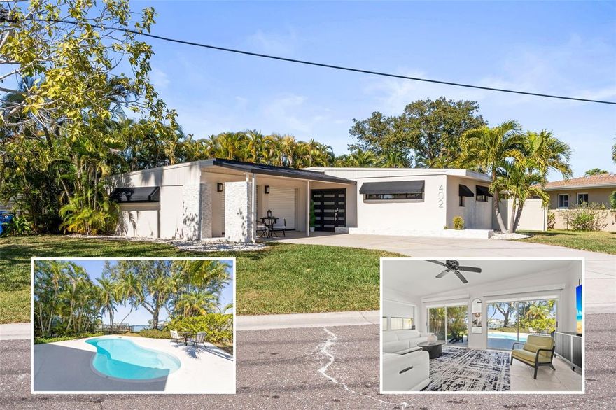 Savvy investors take note—this legal vacation rental is projected to deliver a cap rate of 8.5%+ while offering a FULLY FURNISHED/TURNKEY, income-producing coastal retreat!

Welcome to your fully furnished waterfront pool home in Redington Beach, where mid-century modern design meets high-performing short-term rental potential. Whether you're searching for a cash-flowing Airbnb/VRBO investment or a personal beach getaway that pays for itself, this property checks every box.

Completely remodeled and move-in ready, this 2-bedroom waterfront home is designed for maximum guest appeal and five-star reviews. The open-concept layout features a chef’s kitchen with quartz countertops, white shaker cabinetry, and premium finishes, flowing seamlessly into a bright living space with wall-to-wall sliders showcasing stunning water views—a major booking driver for vacation guests.

The primary suite offers an en-suite bathroom and dual closets, creating a private, upscale retreat, while the guest bedroom and bath provide comfort and privacy for additional occupants—ideal for maximizing occupancy and nightly rates.

Step outside to your private waterfront oasis, where a sparkling pool, tropical landscaping, and expansive patio create the ultimate Florida vacation experience. The private dock with direct water access is perfect for kayaking, paddleboarding, or fishing—highly desirable amenities that increase rental demand and nightly pricing.

Additional highlights include a 550 sq ft oversized garage—perfect for storing beach gear, bikes, and owner storage—with future potential for value-add improvements (subject to local regulations).

Located in Redington Beach, a highly sought-after, residential beach community, this property benefits from strong short-term rental demand, limited inventory, and proximity to the Gulf of Mexico. Guests will love the easy beach access via the residents-only parking and walkway, just a short stroll away—another key feature that drives bookings.

Turnkey. Waterfront. Income-producing.
Opportunities like this—combining lifestyle + ROI—rarely hit the market.