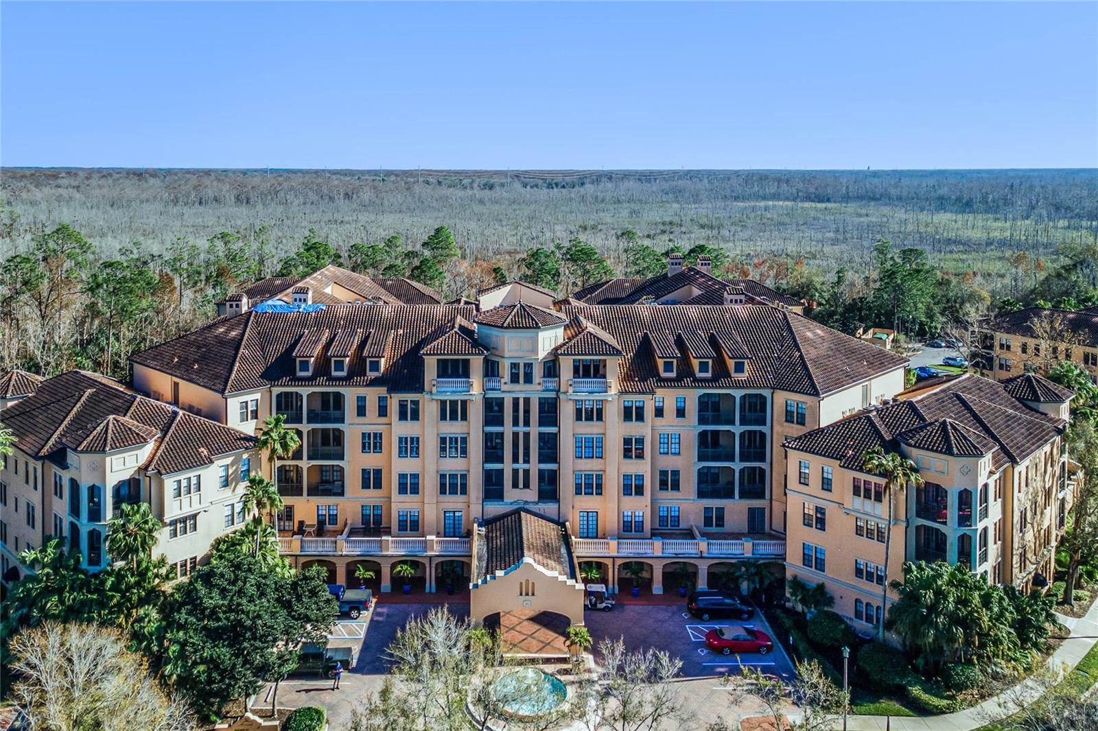 This Spacious and METICULOUSLY kept 1 Bedroom 1.5 Bath condo with a courtyard view is a MUST SEE!! Located in the main tower within a HIGHLY sought after Resort Style Community of Mirasol in Celebration. The moment you enter this unit, you will notice the attention to detail and upgraded finishes being offered within this amazing condo. The open floor plan and high ceilings ensure there is a nice transition as you move about the condo. The unit boasts wood flooring throughout the living space, kitchen/dining and has vinyl planking in both the primary and guest bathrooms. Both bathrooms have been recently remodeled to include custom built-in linen closet proving extra storage space. The Living and Dining areas have tray ceilings with upgraded crown moulding. The kitchen features stainless appliances, upgraded hardwood cabinets, a breakfast bar and stone countertops. As an additional bonus there is a breakfast nook and a custom built-in work station as well! The unit has several windows that provide an abundance of natural light. Window treatments were recently upgraded to custom Plantation Shutters throughout. Take time to enjoy a morning cup of coffee and relaxing afternoon on the spacious screened lanai with a fantastic COURTYARD VIEW! Mirasol at Celebration is a resort-style condominium residence that is just a short walk from downtown market street in Celebration. Mirasol amenities include a full-service concierge, full-service day spa, fully equipped fitness center, heated swimming pool with Jacuzzi, community club room with billiards, business center with private conference room and cybercafé, dog walk & walking trails. Mirasol is located from just minutes from Disney, major highways, restaurants and shopping.