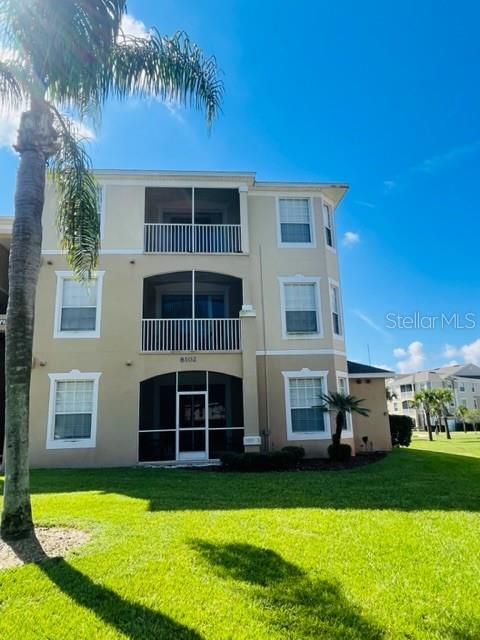FURNISHED Condo in the sought-after Guard Gated Community of Windsor Palms. This 3rd Floor Split Floor Plan Offers 3 Bedroom, 2 Bathrooms. Dining Room and Living Room Combo. Kitchen with Appliances Included; Refrigerator, Dishwasher, Microwave and Range. Laundry Closet with Washer and Dryer Included. Located just minutes away from World-famous attractions such as Walt Disney World, Universal Studios, and Sea World. Amenities, include a Community Pool, Clubhouse Fitness Center, Coffee Shop, Tennis Courts, and Basketball Courts. The cable, trash, internet and water are included with the rent!