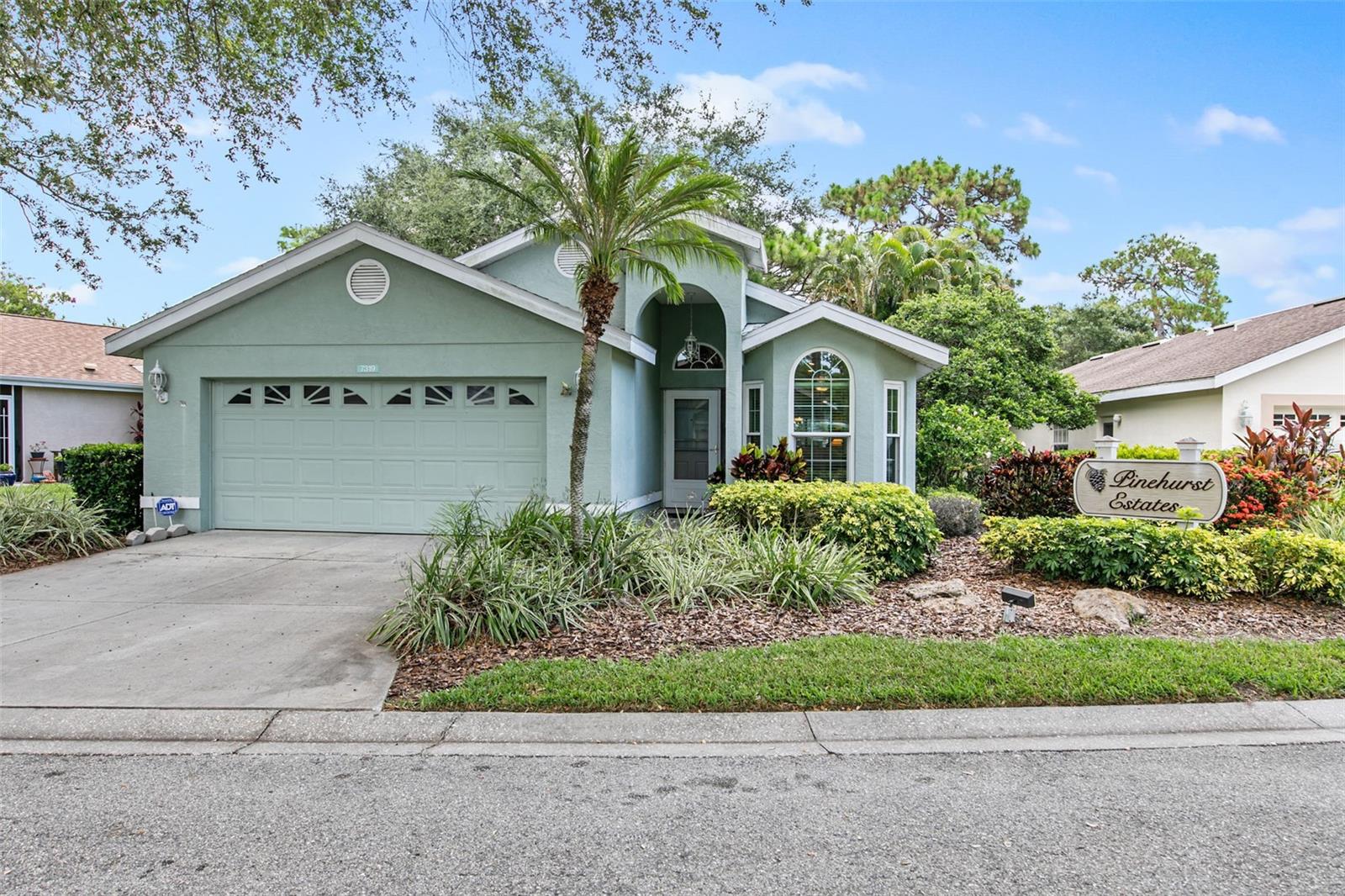 Water View Retreat in Pinehurst Village! This rare 3-bedroom, 2-bath home offers the perfect mix of modern comfort and serene surroundings. The open layout features vaulted ceilings, upgraded flooring, and a bright eat-in kitchen with Corian countertops and ample storage.
The primary suite offers with a custom walk-in closet, access to the patio, and en-suite bath with dual sinks, vanity and walk in shower. Relax year-round on the oversized screened lanai, perfect for enjoying the Florida breeze.
Meticulously maintained, this home includes impact windows, newer appliances and hot water heater, custom closets in every bedroom, fresh exterior paint, and an ADT security system.
Enjoy a maintenance-free lifestyle with full lawn care and community pool access—giving you more time to savor Sarasota living. Schedule your private tour today—homes like this don’t last!
