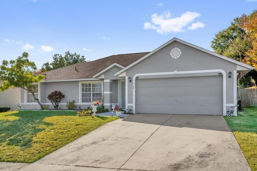 Welcome to this charming 3-bedroom, 2-bathroom single family residence, offering 1,348 sq.ft. of living space in a great neighborhood with no HOA. Inside you will find a bright and open layout with Tile flooring throughout, no carpet anywhere. The spacious kitchen features granite counter tops, a gas range and plenty of cabinet space, making meal prep a joy. Both bathrooms have been updated, roof and AC is less than 10 years old.  Water Heater is 3 years old. Home was recently painted inside and outside. The home's warmth continues with a large, fenced backyard, perfect for gatherings, pets or play. Enjoy relaxation on the screened-in patio, complete with a tiled floor for easy maintenance. Additional highlights include a two-car garage and front porch. This warm and inviting home offers comfort, convenience and great location don't miss the opportunity to make it yours.