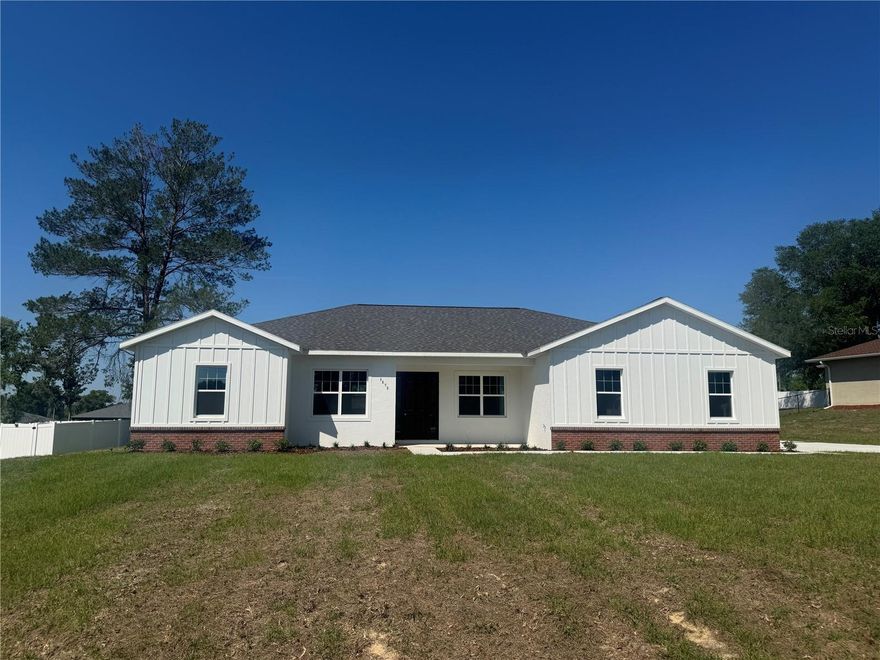 One or more photo(s) has been virtually staged. MOVE-IN READY!! This stunning 3 bedroom, 2 bath home offers an exceptional layout with a bright, open feel enhanced by soaring cathedral ceilings and 10-foot walls. Thoughtfully designed with custom closets throughout and a spacious rear lanai, it’s perfect for both everyday living and entertaining. The main living area features a dedicated dining room, a grand entry foyer with glass doors leading to a private office, and an open floor plan centered around a massive kitchen island. The kitchen also includes abundant counter space, a large custom pantry, and sleek stainless steel appliances. Luxury Plank Vinyl throughout all main areas and bedrooms. Tile on bathroom floors and shower walls. Ocean Beige granite countertops throughout home with upgraded Burlap soft-close, shaker styler cabinets. 
The primary suite is a true retreat, showcasing tray ceilings, a luxurious ensuite bath with a dual-sink vanity, oversized walk-in shower, and an impressive custom walk-in closet. Step outside to a private backyard with plenty of space to design your dream pool and outdoor living area.
Please see attached documents from Builder (Builders Contract Addendum & Warranty) Actual photos are currently unavailable. Any photos depicted are for illustration purposes only and only to show layout. Information is deemed correct, but no guarantee made. Any dimensions listed are approximate.