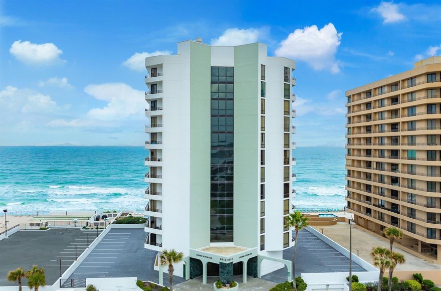 IN THE HEART OF DAYTONA BEACH SHORES, THIS CONDO BECKONS WITH ICONIC FLORIDA LIVING THAT FULLY EMBODIES COASTAL LIVING IN EVERY REGARD. BOASTING AN IMPRESSIVE LOBBY SHOWCASING A WATERFALL AND BEAUTIFUL FOLIAGE THAT SAYS WOW! THE GLASS ELEVATOR DESIGNED TO VIEW THE OCEAN AS IT ASCENDS HAS BECOME THE ICONIC DESIGN, A BRAND THAT THE COMMUNITY IS KNOWN FOR. THE EASY, BREEZY LIFESTYLE IS READY FOR A NEW OWNER! THE SOUTHERN LOCATION PROVIDES FOR YEAR ROUND BALCONY ENJOYMENT & MESMERIZING OCEAN VIEWS! THE OPEN-CONCEPT FLOORPLAN FEATURES THE KITCHEN OVERLOOKING THE LIVING ROOM AND BEAUTIFUL OCEAN VIEWS. THE PRIMARY BEDROOM SUITE IS A SANCTUARY WITH DUAL CLOSETS AND BALCONY ACCESS. EQUIPPED WITH A LAUNDRY ROOM AND WASHER/DRYER, THE CONVENIENCES ABOUND IN THIS EXCEPTIONAL DESIGN. AN INDOOR POOL, HOT TUB, GYM AND SOCIAL ROOM, AND ON SITE MANAGEMENT ARE BUT A FEW OF THE BENEFITS OF OWNERSHIP. THE MOST POPULAR AMENITY IS THE OCEANFRONT POOL AND PRIVATE BEACH ACCESS. RENTABLE FOR A MONTH AT A TIME WHILE YOU ARE AWAY. DIRECTLY ACROSS THE STREET FROM THE GROCERY AND COMMUNITY CENTER, ABUNDANT WITH ACTIVITIES INCLUDING TENNIS, PICKLEBALL AND GOLF. WELCOME HOME TO BEACH FRONT LIVING AT ITS FINEST.
