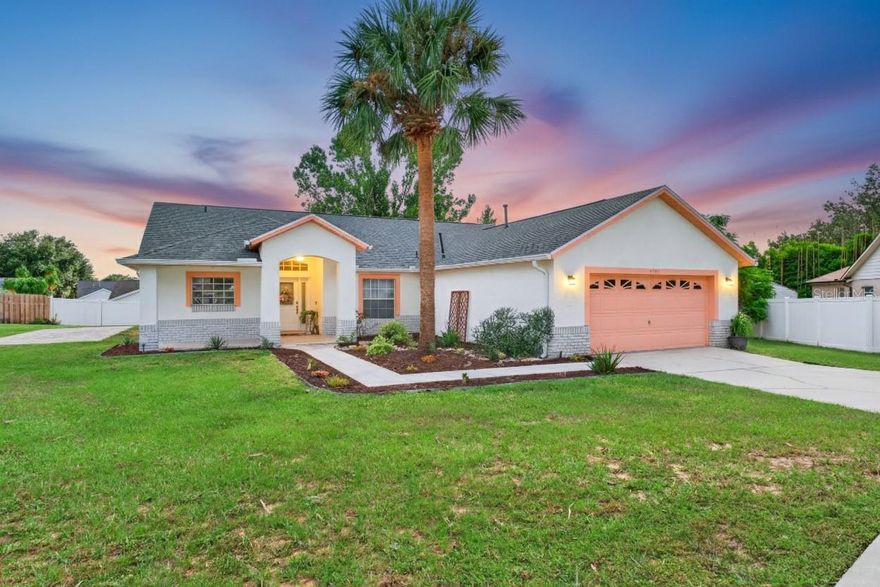 Welcome to your beautifully-maintained and upgraded home in the highly sought-after community of Greater Groves in Clermont, Florida! Check out all of the recent improvements and flexibility you'll enjoy as the new owner!  NEW AC SYSTEM (10/2025), NEW ROOF AND GUTTERS (09/2023), ALL NEW KITCHEN APPLIANCES (2023), RV PAD AND ELECTRICAL CONNECTIONS INCLUDED, SPACIOUS HOMESITE OVER 1/4 ACRE, AN ABUNDANCE OF COMMUNITY AMENTIES HERE, LIVE OR INVEST HERE AS SHORT TERM RENTALS ARE ALLOWED! This property offers everything needed for an exceptional Florida lifestyle. Step inside from the covered front porch to a bright and inviting living and dining area, beautifully tiled throughout with decorative inlays, which flows seamlessly into a cozy family room. The chef’s kitchen boasts white counters, generous prep space, and newer, modern appliances, plus a separate breakfast nook for casual dining.  

This home is truly move-in ready, featuring a wealth of additional updates including newer light fixtures, ceiling fans, and curtain rods throughout, plus all new door handles and locks. For modern convenience, you'll find newer dimmable light/fan switches. Both the guest bathroom and the laundry room have been tastefully remodeled. The backyard is huge with plenty of room to run, play, and even climb on the treehouse.

The luxurious primary suite is a private sanctuary complete with an en-suite bathroom and its own private screened-in porch. Entertaining is easy with a great floor plan that extends outdoors via double sliders from the family room to a main screened-in lanai. The spacious primary bedroom’s walk-in closet includes a clever, secret safe-storage area that can easily be reversed based on the new owner’s preference. The property also includes a two-car garage, a fenced yard, and a large RV pad that can also be used as a courtyard or entertaining area.

As a resident of Greater Groves, you'll enjoy resort-style community amenities including a pool, basketball courts, tennis courts, and walking trails. Location is key, and this home provides quick access to major highways, placing you just minutes from Disney World, the vibrant Sunset Walk, and all of Central Florida’s world-renowned attractions, shopping, dining, and entertainment.

Investors take note! The Greater Groves community is zoned for short-term rentals, offering a prime opportunity to capitalize on Florida’s booming tourism market. Don't miss this incredible find. Schedule your private tour today!