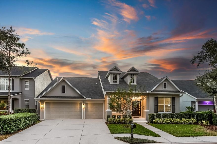 Gorgeous, neo-traditional David Weekley home located in the tree-lined streets of Highland Park. Featuring a .19-acre lot (70 x 120), 4 bedrooms + 3.5 bathrooms + Office + a large 644 sq.ft 3-car garage. PRIME LOCATION - only a few blocks from restaurants, shops, playgrounds & parks, and the community clubhouse and pool! The OUTDOOR OASIS offers a beautifully landscaped front yard and an expansive backyard (with room for a pool) plus a custom 519 sq.ft. screened-in lanai with vaulted ceilings, elegant pavers, and a separate guest bathroom. The foyer opens into a private office/den with a large formal dining room with cathedral ceilings. The kitchen has 42” wood cabinetry, Cambria Quartz counters, marble subway tile backsplash and a large center island. Stainless steel appliances include a gas cooktop and built-in oven. The kitchen opens into a large breakfast room and a spacious living room with a built-in entertainment center and vaulted ceilings. The spacious primary suite accomodates a sitting area and has a view of the backyard, and includes a large walk-in closet with built-in shelving. The primary bathroom has a double vanity, separate shower, and a garden tub. A separate wing offers three bedrooms that surround a built-in desk/mudroom and two full bathrooms. Additional Features include: NEW GAF Dimensional Shingle Roof 2020, NEW Exterior Paint 2020, NEW Interior Paint 2021, Custom Lanai with Roof 2019, NEWER Water Heater 2019, Two AC Systems - Main AC System 2015, NEWER Luxury Vinyl floors in 3 rooms 2022, Laundry Room, Built-In surround sound system, Hurricane Shutters, NEWER Upgraded Landscaping 2023. Enjoy the lifestyle HIGHLAND PARK offers including A-rated schools, on-site preschool, restaurants, parks, fitness center, Clubhouse with event space, playground, a zero-entry resort-style community pool with a fishing pier & access to 64-acre Galt Lake. Westchase offers golf, grocery stores, restaurants, shops, playground, and was just named the best suburb in Florida by Niche in 2025. Easy access to the Veteran’s, Airport, Downtown, & 30/45 minutes to Clearwater/St. Pete beaches. Not in a flood zone.