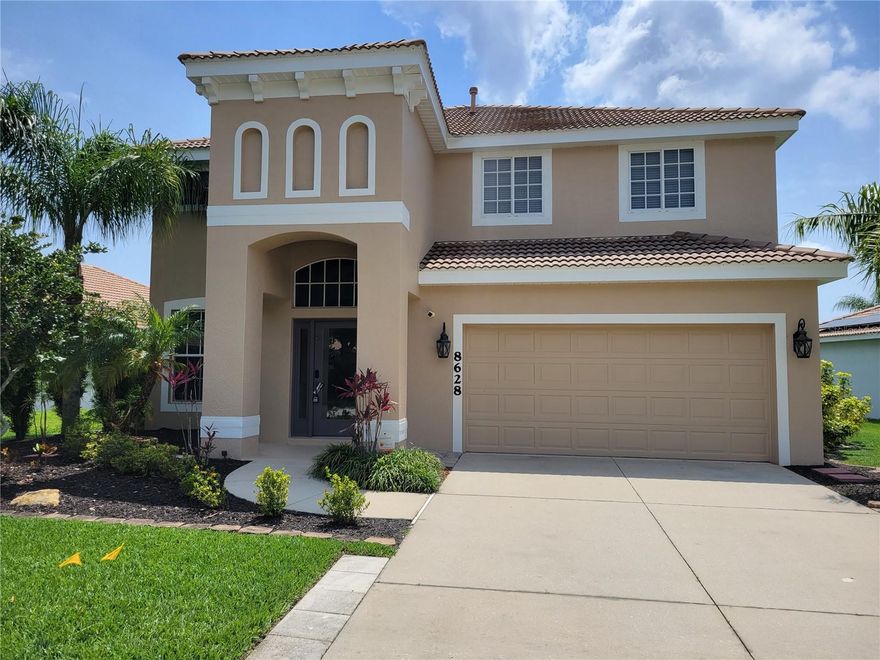 This beautiful home is ready for you here in the paradise we call Florida. This recently painted 2-story home is truly family-sized in with very large rooms and 3 full bathrooms. A separate formal living room features an adjacent dining area. The huge family adjoins the kitchen - perfect for entertaining. This 4-bedroom, 3 and one-half bath home has a golf course view of the 6th hole of the Heritage Harbour Golf Club Course. The living areas are located on the first floor, featuring plank and tile flooring throughout, and glass sliders open to the screened, covered lanai. The 4 bedrooms are on the second floor in a split plan with the master on one side (new master shower tile and carpet installed April 2022). The first floor has a tile and brick foyer that leads to the separate but combined living room and dining area with luxury vinyl plank-style flooring. The large kitchen (breakfast bar, mobile island, and walk-in pantry) combines with the family room and sliding doors to be the home's focal point. You will find the laundry, half bath, and 2-car garage just beyond the family room. New carpeting was installed on the stairs, hall, and bedrooms in April 2022. The master suite is truly a private retreat that features a sitting area (bonus room), and a large, private master bath with dual sinks, a separate tub, and a walk-in shower. The master shower was renovated in 2022. The master bath offers a spacious walk-in closet. Another 3 bedrooms and 2 full baths are opposite the stairs and hallway, that allows for added privacy. The community is full of amenities that make this a wonderful place to live and play. Live comfortably all year long in this amazing community that offers many amenities, including an 18-hole golf course (Heritage Harbour Golf and Eatery), where you have the option to pay as you play. You will enjoy the heated, resort-style pools and spa, or pick from one of the many other options for fun and wellness such as the fitness center, tennis, pickleball, beach volleyball, bocce ball, activity center, shuffleboard, corn hole, basketball courts, picnic areas, fishing pier and easy access to the coast and barrier islands like Anna Maria Island with beautiful beaches or head down to Siesta Key Beach, downtown Sarasota or Lido Beach Locally, Lakewood Ranch and the UTC mall offer plenty of shopping and restaurants. There is easy access to I-75 and airports in Sarasota, Tampa, and St. Petersburg.