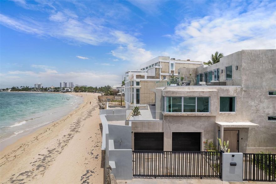 Perched up atop the ocean like a luxury yacht is this perfectly appointed 5-bedroom dream beachfront home with views of nothing but the open sea in front of you. Truly spectacular! Perfectly appointed in every way, each room enjoys a seamless indoor/outdoor experience with massive terraces and patios to enjoy your extraordinary beachfront home fully. Not a detail was overlooked when designing this masterpiece. With imported. finishes throughout, a gas stove, top-end remote security, full utility redundancy, Dacor and Wolf kitchen appliances, Savant smart Home, an Aquasana Rhino Max Flo water filter, and a brand new 20k kW generator, this is a lifetime opportunity to live in a turnkey home right on the beach. There are only 32 comparable lots in the metro area, and they don't become available often, so don't miss this chance! Showings with appointment only with proof of funds. Flexible purchase terms are available. *CRIM $2,005*