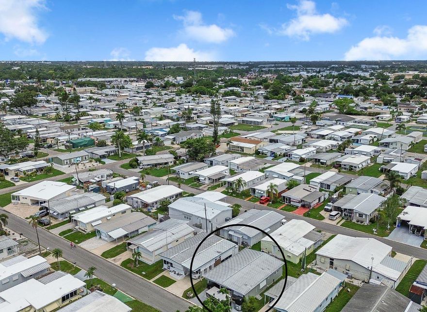 Located in the non-age-restricted area of Fair Lane Acres, this updated 2-bedroom, 1.5-bath home is a fantastic opportunity for year-round living, a seasonal getaway, or an affordable investment just minutes from Bradenton's shops, restaurants, and coastal charm. The property features a durable metal roof, all-new exterior paint, new vinyl plank flooring throughout, and a newer A/C and water heater for added peace of mind.

The layout offers comfortable living with a spacious covered rear porch that includes a dedicated laundry room, as well as covered parking. You'll love the low monthly HOA fees, which cover water, sewer, community pool access, shuffleboard courts, and clubhouse amenities—and best of all, you own the land.

Conveniently located just 10 minutes from SRQ Airport, 15 minutes to downtown Bradenton, 25 minutes to Sarasota’s vibrant cultural scene, and only 10 miles from the beaches of Anna Maria Island, this home offers the perfect blend of location, lifestyle, and value.