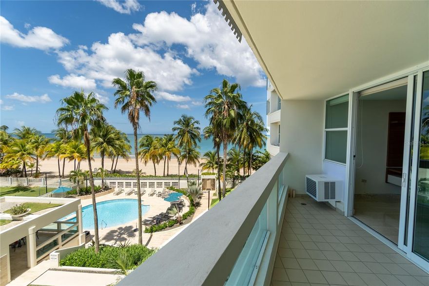 Spacious 2-bedroom, 2-bath residence with two covered parking spaces, available for immediate lease. The apartment offers direct access to Pine Grove Beach and a resort-style lifestyle with amenities that include a swimming pool, tennis court, pickleball court, 24/7 security, and full backup generator.
Prime location in Isla Verde with beachfront living, comfort, and convenience all in one.