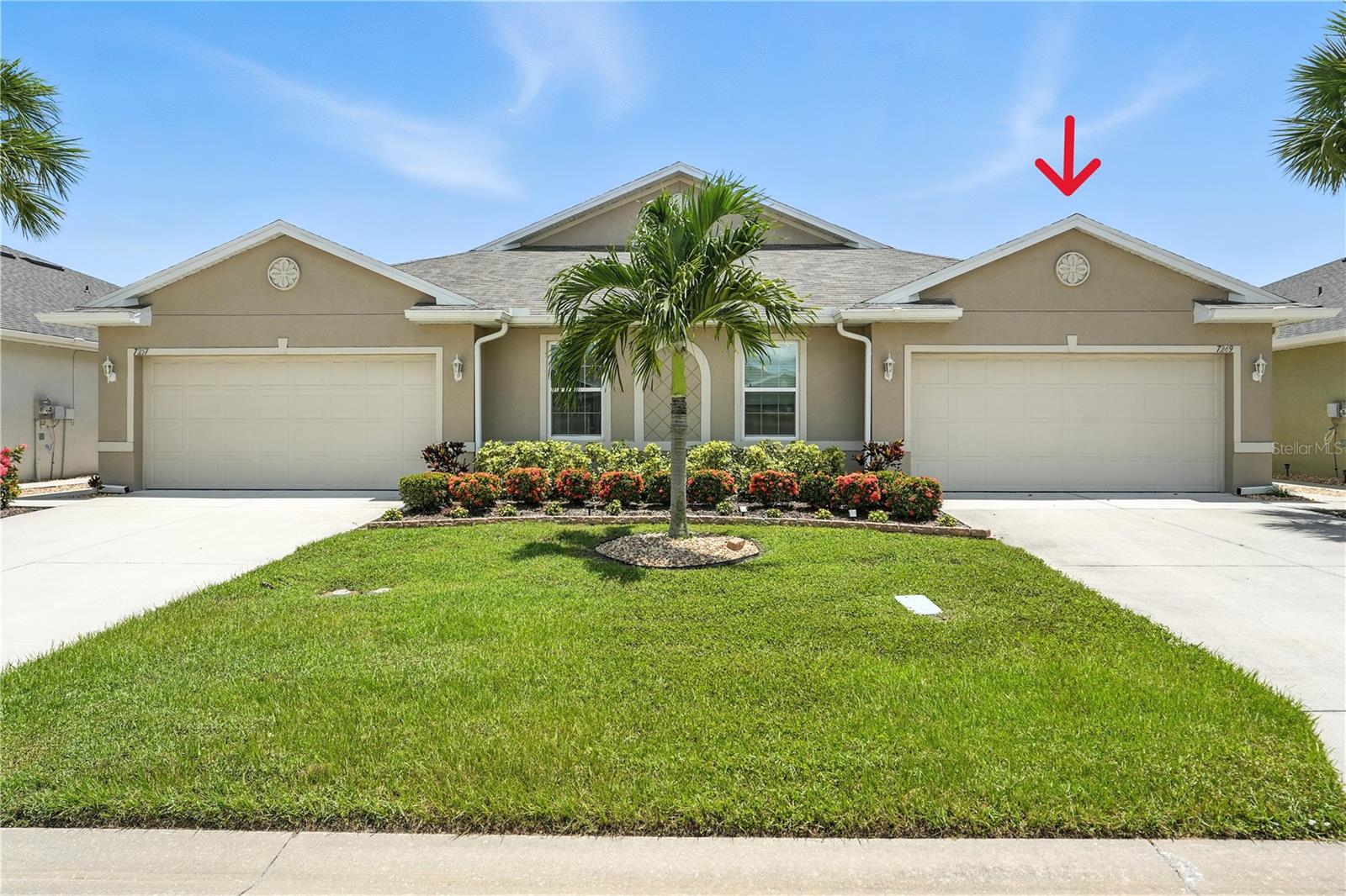 Welcome to this beautifully maintained 2-bedroom + den, 2-bath, 2-car garage villa located in the desirable gated community of Waterford Estates in Punta Gorda. BUILT IN 2021 WITH UPGRADES THROUGHOUT. Offering over 1,500 sq. ft. of living space, this home features an inviting open floor plan with high ceilings, abundant natural light, and tasteful finishes throughout. The living area boasts 18" tile flooring and a large sliding glass door leading to the your private screened lanai, while the den and bedrooms showcase stylish luxury vinyl plank flooring. French doors open to the versatile den—perfect for a home office or guest space. The well-appointed kitchen includes raised panel cabinetry, quartz countertops with a double sink, stainless steel appliances, a breakfast bar, and a walk-in pantry. The spacious primary suite features a walk-in closet and an en-suite bath with dual sinks and a walk-in shower. A split bedroom layout ensures privacy for guests, with a separate hallway leading to the second bedroom and full guest bath.
Enjoy Florida outdoor living on the covered lanai, surrounded by lush tropical landscaping for added privacy. Additional highlights include a new roof in 2021, new gutters and downspouts, a covered and separate screened front entry, inside laundry room, irrigation system, and upgraded landscaping with curbing and decorative stone. Waterford Estates offers resort-style amenities including gated entry, two heated pools, a clubhouse with fitness center, meeting rooms, billiards, bocce ball, pickleball, walking trails, and more with low HOA fees!
Centrally located with easy access to I-75 and US-41, and just minutes from dining, shopping, schools, and historic downtown Punta Gorda—known for its waterfront charm, world-class fishing, boating, and year-round community events. Don’t miss this opportunity to make this charming villa your Florida retreat! PHOTOS COMING SOON!