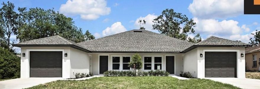 Under contract-accepting backup offers. Under Construction. Under Construction. Brand-New Construction Duplex Live & Earn!    Earn income while living in one unit or maximize your investment with a dual-income property. This newly built duplex features two spacious units, each offering 3 bedrooms, 2 bathrooms, and a 1-car garage with an extended driveway for additional parking.  Enjoy high-end finishes throughout, including quartz countertops for a modern and stylish touch. Each unit is 1,304 sq. ft. of living space (2,608 sq. ft. total) with luxury vinyl flooring in the main living areas and upgraded tile finishes in the primary bath for added elegance.  Prime location near the 589 Suncoast Parkway, providing an easy commute to Tampa. Conveniently close to shopping, schools, and just 20 minutes from Hernando Beach.  Don't miss this exceptional investment opportunity.  Projected completion: Jun30 2026. Rental available July 1st 2026