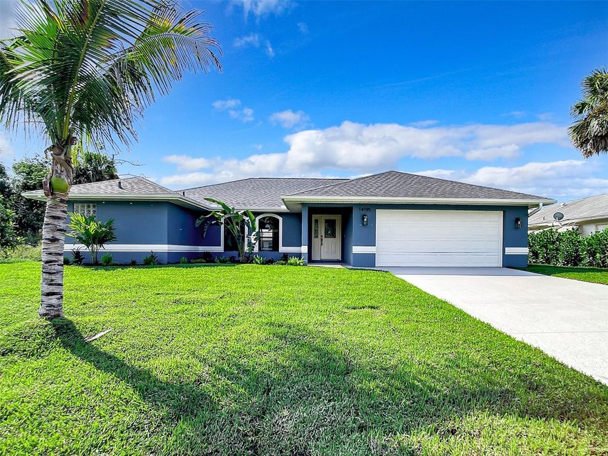 One or more photo(s) has been virtually staged. **WATERFRONT HOME - ALMOST LIKE NEW + 4% BUYER CREDIT FOR CLOSING COSTS - RENOVATED - MOVEIN READY! Nestled beside a serene canal, this property offers an idyllic setting for fishing, canoeing, kayaking, or simply soaking in breathtaking views and abundant wildlife. RECENT RENOVATIONS INCLUDE:  New Roof, Fresh Paint (in & out), New Stainless-Steel Kitchen Appliances, New Ceiling & Lighting Fixtures (in & out), Recently Painted Driveway & Pool Deck, Rescreened Pool Enclosure, Epoxy floor in Garage, a New Pool Chlorinator, New Spa Heat Pump and New Landscaping. Additionally, the house was just connected to the Charlotte County Water and New Irrigation System connects to well, enhancing convenience. Step inside to find a spacious and open floor plan with seamless flow from the Living Room, Dining, Kitchen, and Family Room which creates a welcoming and airy atmosphere, perfect for daily living and entertaining. The absence of carpet ensures low-maintenance elegance with neutral-toned tile throughout.The split-bedroom layout offers privacy for the Master Suite, complete with its own private sliding door leading to the pool area, providing breathtaking pool and water views. The Master Suite also boasts two closets and a generously sized Master Bathroom with a walk-in shower and a large soaking tub. On the other side of the home, you'll find two spacious bedrooms, a large indoor laundry room, and a generously sized pool/hall bath. Step outside to a HUGE screened-in pool patio (36’x30), perfect for outdoor gatherings and relaxation. NO HOA, Deed restrictions or CDD fees - offering you the freedom to live life on your terms. Located just 15 minutes away from Beaches, Shopping, world-famous tarpon fishing, and the exciting New Braves Baseball Stadium.  Don't miss out on this opportunity to live your Florida dream on the canal that leads into Sam Knight Creek!!