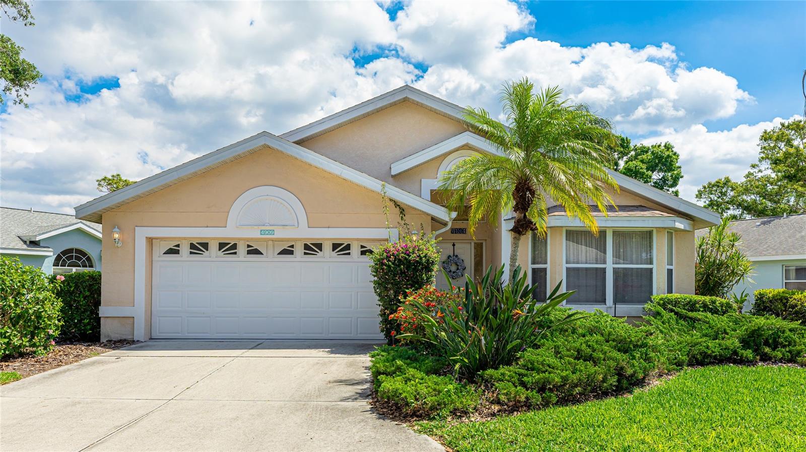 Welcome to this beautifully maintained 3-bedroom, 2-bathroom villa nestled in the serene Pinehurst Village. Enjoy vaulted ceilings and a
spacious open-concept layout that seamlessly connects the kitchen to the main living area—ideal for everyday comfort and entertaining. The
expansive en suite features double sinks, a vanity area, and direct access to a tranquil lanai showcasing a lovely fountain and peaceful pond
views. Additional highlights include *no carpet throughtout*, a two car garage, stainless steel appliances, AC less than 3 years old, community
pool, and close proximity to top-rated schools, local dining, and I-75 for convenient travel.