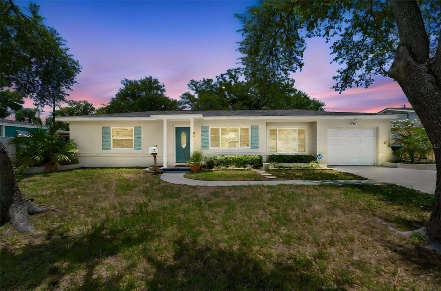 This LIGHT & AIRY house has been lovingly maintained and upgraded.  Move-in ready.  Features include open floor plan, updated kitchen and TERRAZZO floors throughout.  Upgrades in 2023 include: new roof with hurricane clips; soffits & facia; exterior paint (Sherwin Williams); interior paint (Sherwin Williams); 4 ½” baseboards; 2 ½” blinds; HURRICANE IMPACT WINDOWS; door from dining area to garage; impact door from garage outside; SOLAR PANELS – lease with Sun Run is to be assumed by buyer; drywood termite preventative treatment in attic with transferable warranty; cellulose insulation with boric acid.  All of the “BIG STUFF” has been done.  Hurricane rated garage door.  House sits on a LARGE SHADED LOT; 77 x 125 and has room to expand.  Large, screened lanai (16' X 25') with additional large patio pad and walkways. Mature trees and landscaping provide shade from the heat of the summer.  Leslee Lake Park is a block away and the surrounding area is perfect for walking.  This house is a gem IN THE HEART OF THE NEIGHBORHOOD! High and dry – NO FLOOD ZONE. Centrally located close to Downtown St Petersburg, Gulfport, shopping, dining, and world class beaches. Some images have been virtually staged. Priced below appraisal. Ready for you to move into and enjoy!