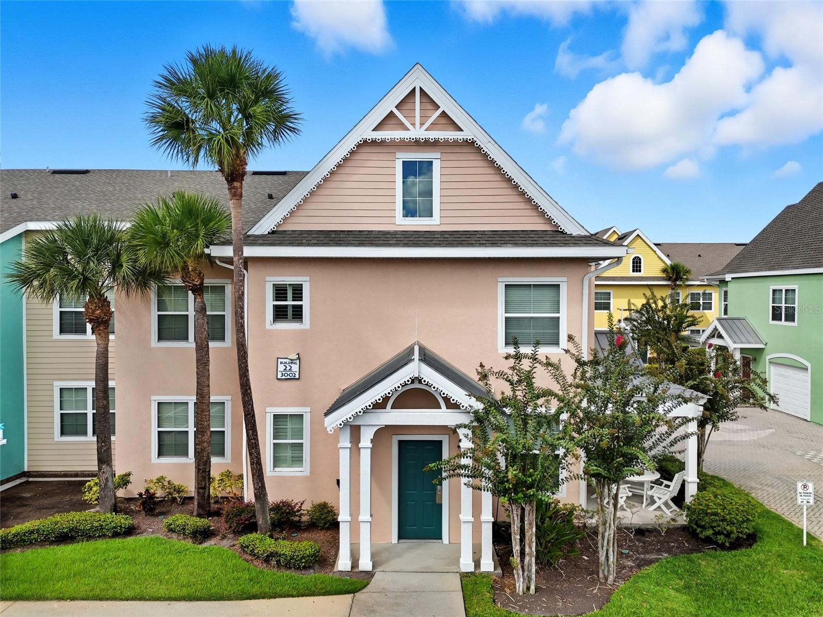 Experience resort-style living at Runaway Beach Club in this 2-bedroom, 2-bathroom first-floor corner unit. The open layout is filled with natural light and features crown molding, chair rail accents, and built-in details. The primary suite offers an ensuite bath and a walk-in closet, while the second bedroom also includes its own walk-in closet—ideal for family, guests, or even a home office. Enjoy the ease of in-unit laundry and relax on your covered patio.
Beyond the front door, the community offers everything for a true Florida lifestyle—tropical pools and spa, tiki bar, fitness center with state-of-the-art equipment, indoor basketball court, picnic and BBQ areas, and a dock overlooking the lagoon. With security, grounds care, and exterior maintenance included, this gated, pet-friendly neighborhood is designed for effortless living. Just minutes from Disney, Osceola Parkway, and Hwy 192, this condo makes the perfect full-time residence, vacation retreat, or investment property.