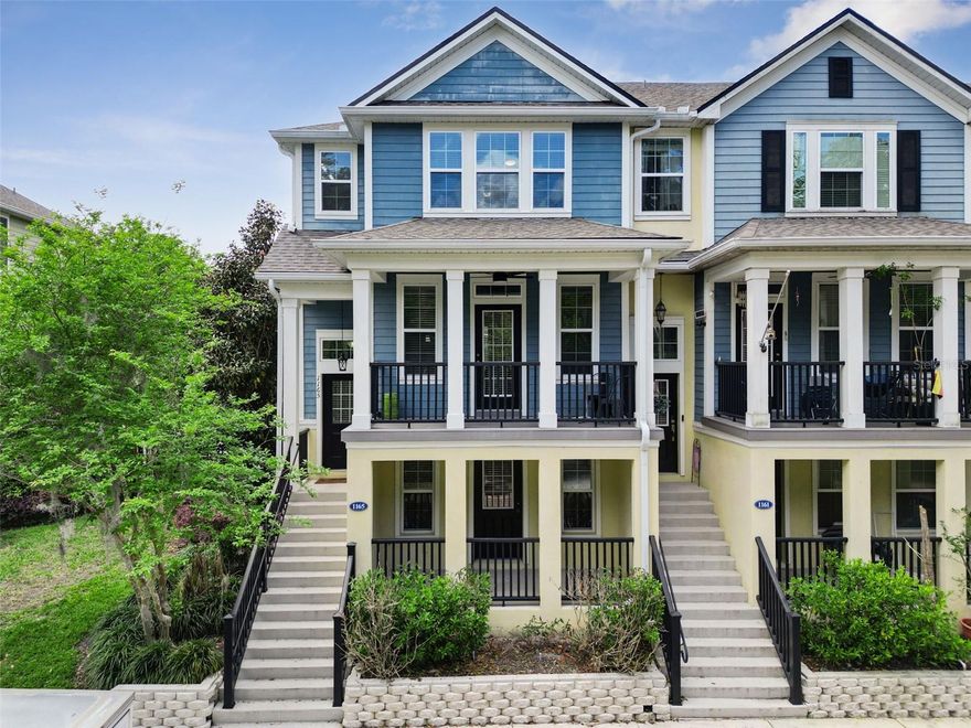 Welcome to this stunning, modern end-unit townhome located in the highly sought-after community of Jesup’s Landing in Winter Springs. This beautifully designed 3 bedroom, 3.5 bathroom residence with a spacious 2-car garage offers an exceptional blend of comfort, style, and convenience, making it the perfect choice for buyers seeking luxury townhome living in a prime location. From the moment you arrive, you’ll appreciate the added privacy and natural light that comes with being an end unit, along with the home’s contemporary design and thoughtful layout. The first floor features a full suite that is ideal as a secluded primary bedroom, for guests, multigenerational living, or a home office. This space is complete with elegant granite countertops, a large walk-in shower, and direct access to a private balcony, creating a peaceful retreat. You’ll also find a convenient drop station and easy access to the attached garage, adding functionality to everyday living. As you move to the second level, you’re welcomed into an expansive open-concept living area designed for both entertaining and relaxation. The gourmet kitchen is a true centerpiece, featuring sleek granite countertops, a large center island for gathering, and ample cabinetry for storage. The adjoining dining area flows seamlessly into a spacious living room filled with natural light, while a half bath and two separate private balconies enhance the indoor-outdoor living experience. This level is perfect for hosting guests or enjoying quiet evenings at home. The third floor offers even more versatility with a generous loft area that can serve as a media room, office space, or bonus family room. Two well-appointed bedrooms, each with access to full bathrooms, provide comfort and privacy for family members or guests. Throughout the home, you’ll notice numerous upgrades, meticulous maintenance, and modern finishes that elevate the overall living experience. Residents of Jesup’s Landing enjoy resort-style amenities including a sparkling community pool, a fully equipped fitness center, and a stylish billiards lounge. Outdoor enthusiasts will love the direct access to the Seminole Cross Trail, ideal for biking, jogging, and enjoying Florida’s natural beauty. The home is also centrally situated close to popular restaurants, shopping destinations, entertainment options, and Central Winds Park. Located in top-rated Seminole County school zones and offering convenient access to major highways, this property combines luxury, location, and lifestyle. This move-in ready townhome is a rare opportunity to own a modern, spacious property in one of Winter Springs’ most desirable communities. Don’t miss your chance to experience the best of Florida living in Jesup’s Landing.